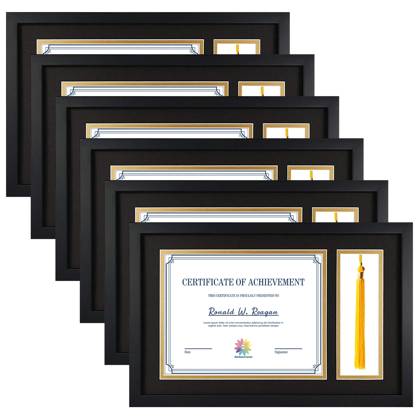 11x17.5 Frame for 8.5x11 Picture Black Wood, Solid Smooth (6 Pcs per Box)