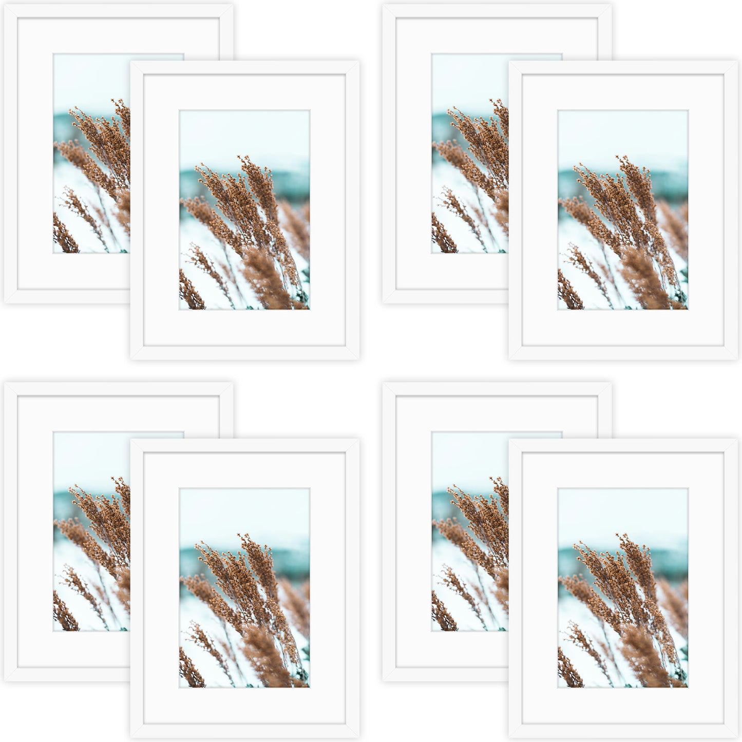 12x16 Wood Frame for 8x12 Picture (8 Pcs per Box) White