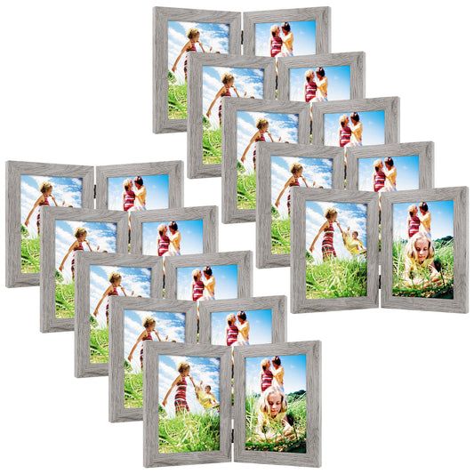 Double Picture Frame for 5x7 Picture (10 Pcs Per Box) Light Grey