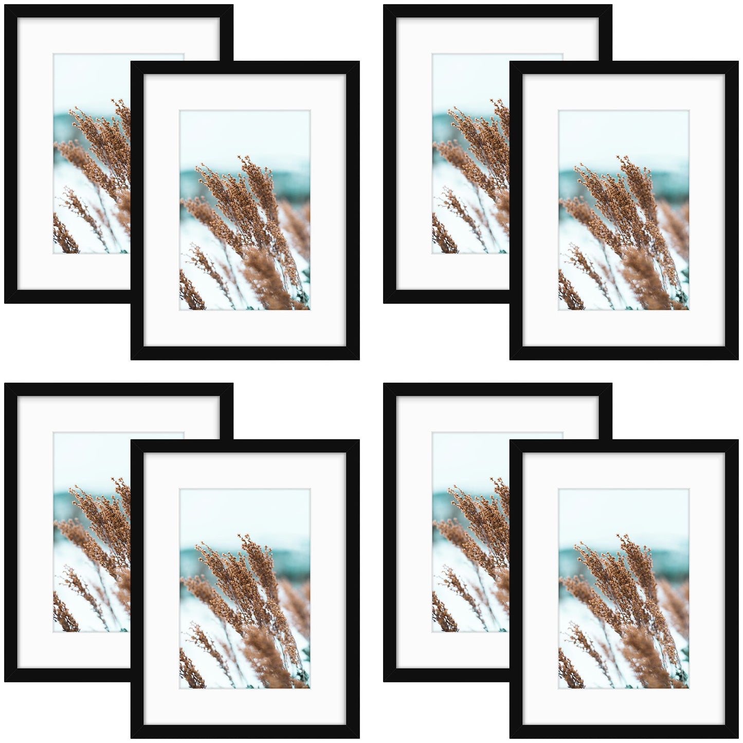 12x16 Wood Frame for 8x12 Picture (8 Pcs per Box) Black