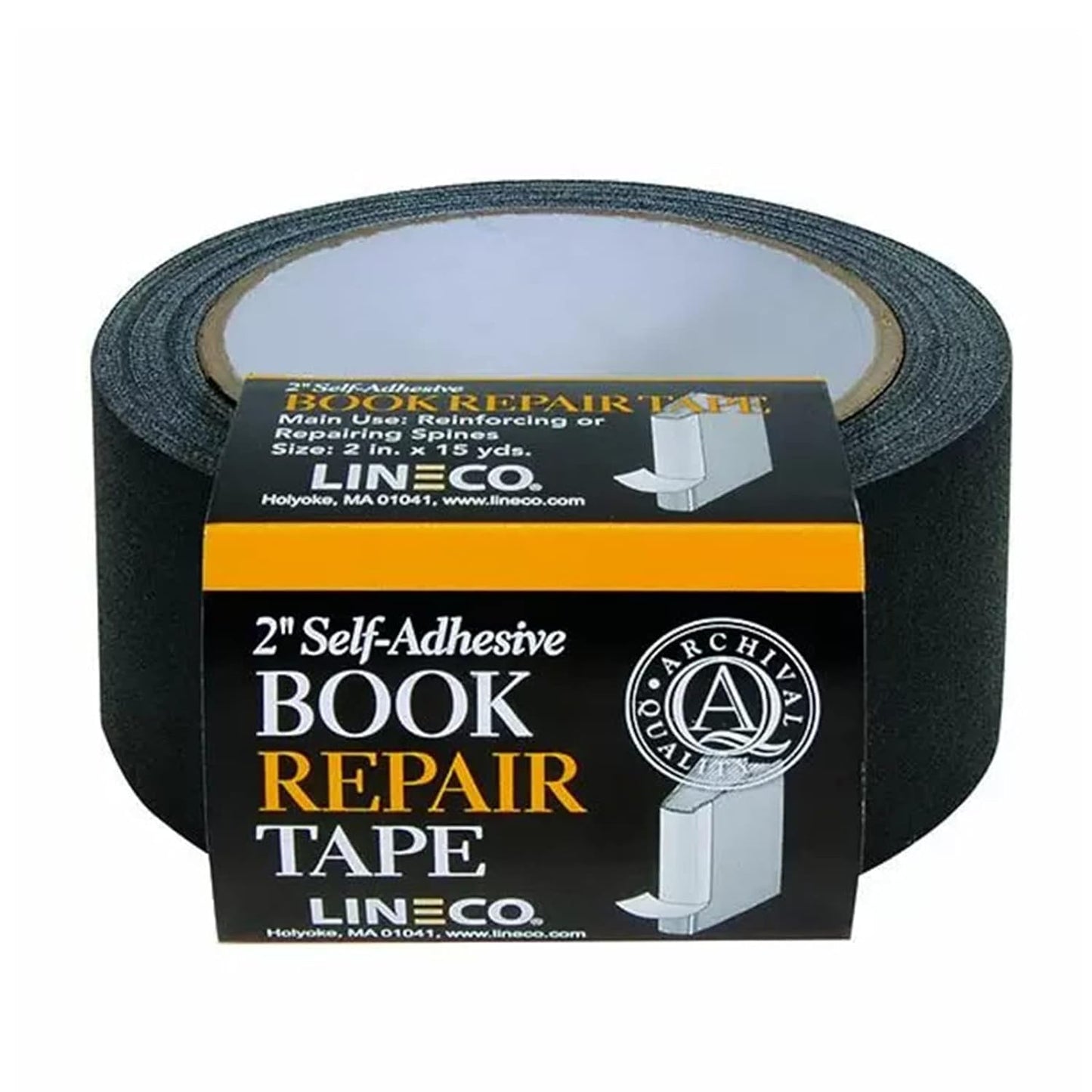Lineco Self-Adhesive Book Repair Tape 2 Inches Wide Black