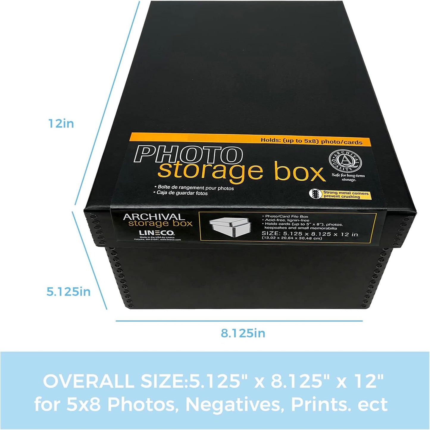 5x8x12 Storage Box with Removable Lid Black