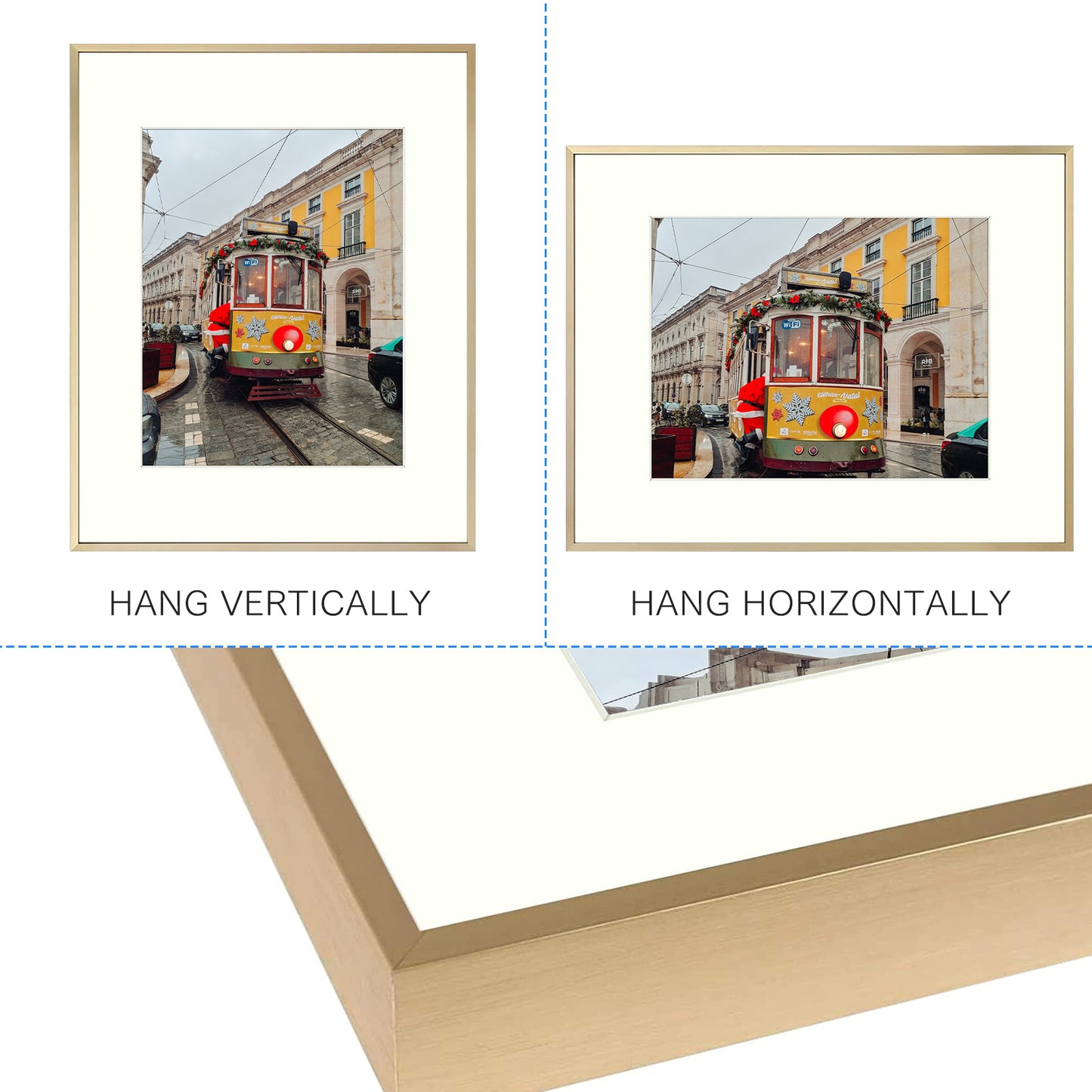 16x20 Aluminum Frame for 11x14 Picture with Ivory Mat Gold Color (6 Pcs per Box)