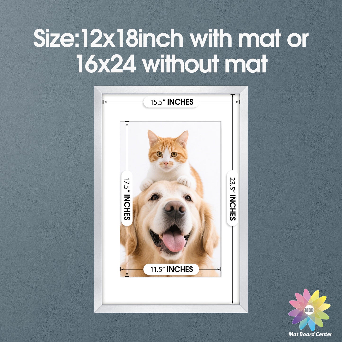 Clearance 16x24 Picture Frame for 12x18 Picture with White Mat (6 Pcs per Box)