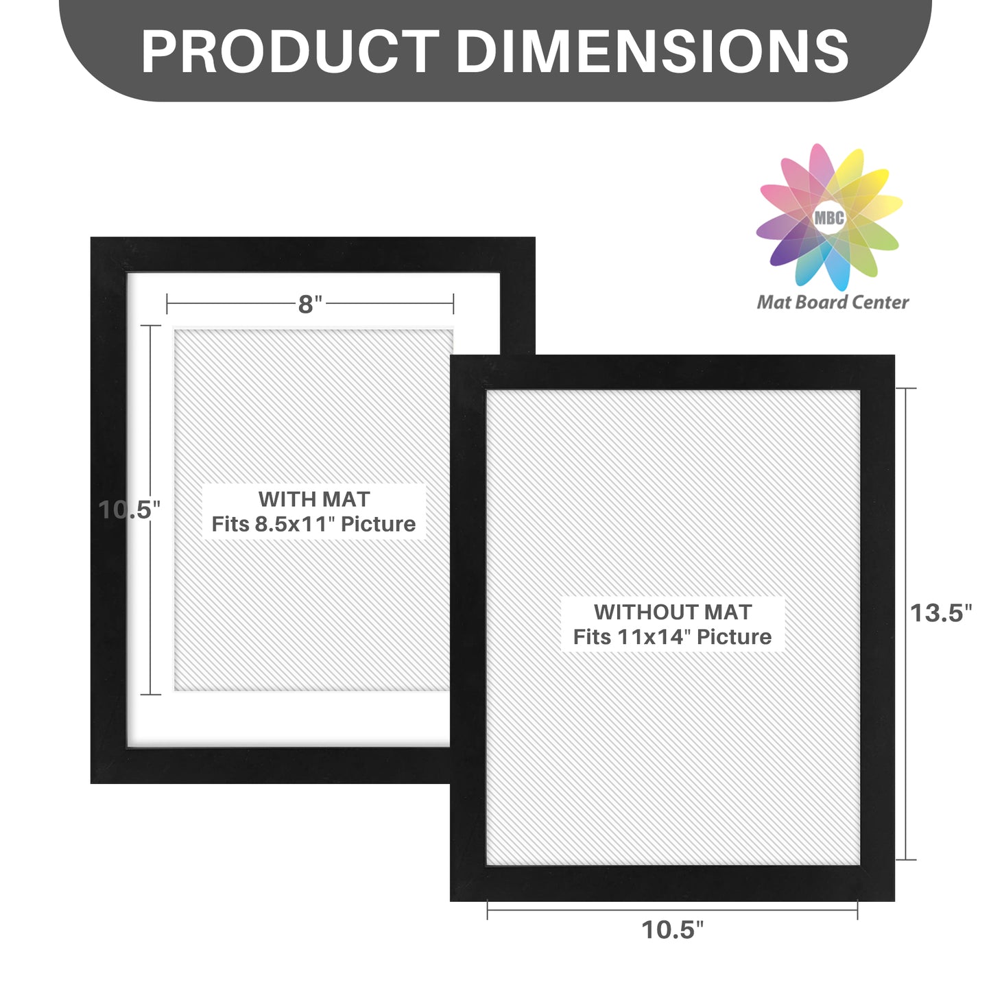 11x14 Wood Frame for 8.5x11 Picture Black (10 Pcs per Box)