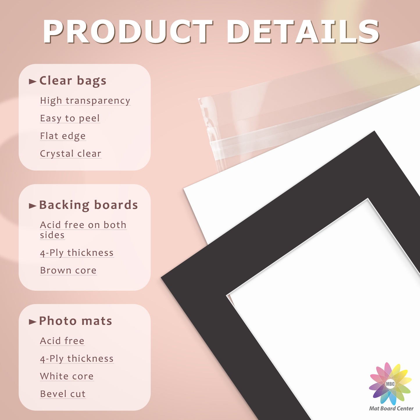 10 Pack 16x20 Whitecore Economy Pre-Cut Mat for 11x14 Photo+ Backing + Bag