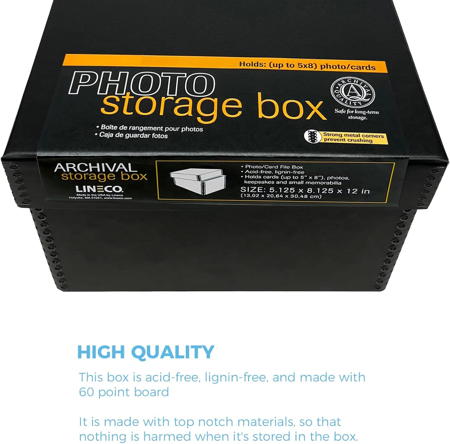 5x8x12 Storage Box with Removable Lid Black