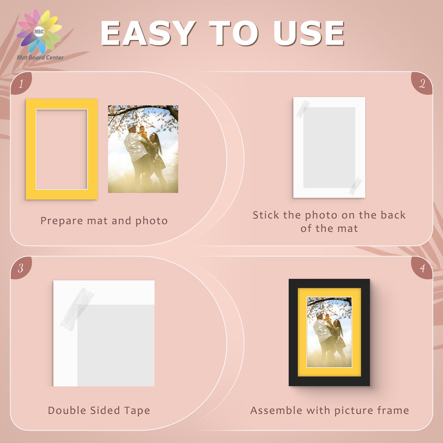 5x7 Mixed Color Mats For 4x6 Picture-Pack of 50