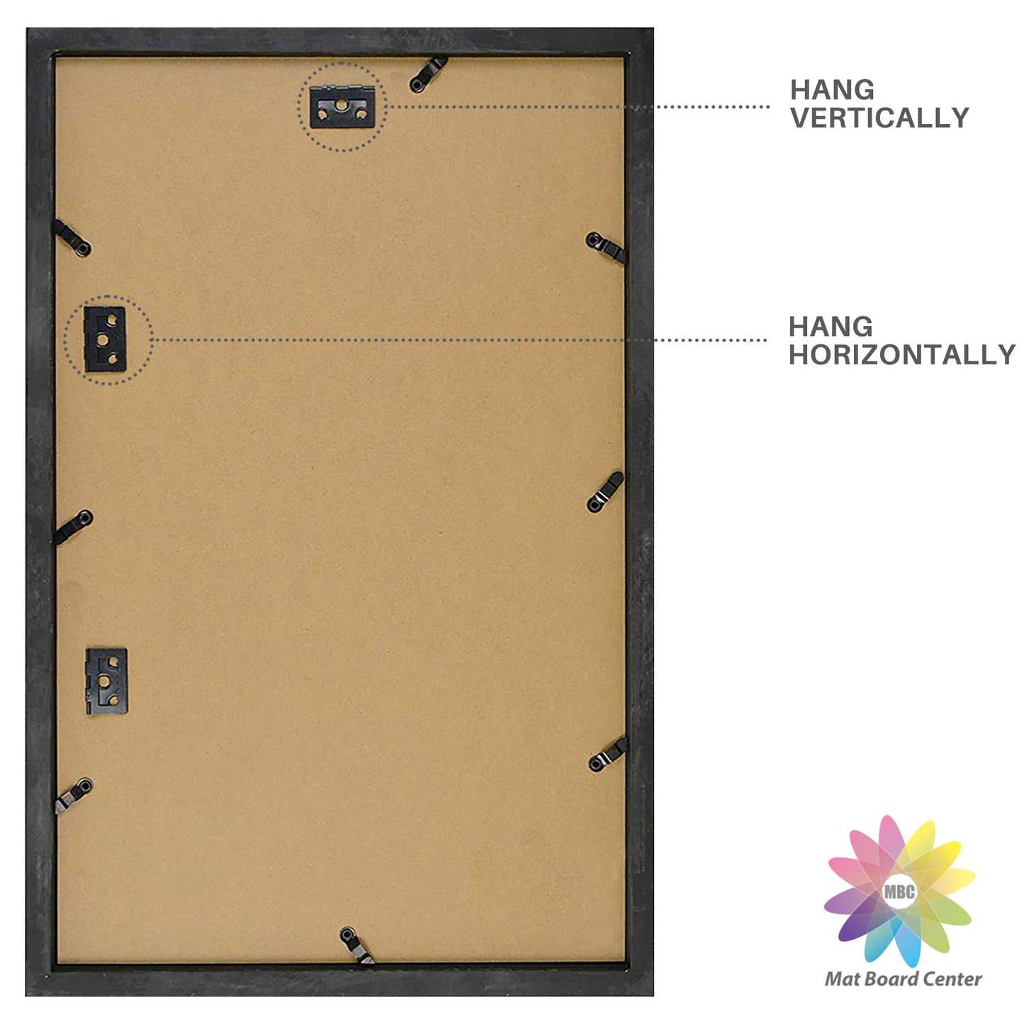 11x17.5 Frame for 8.5x11 Picture Black Wood, Solid Smooth (6 Pcs per Box)