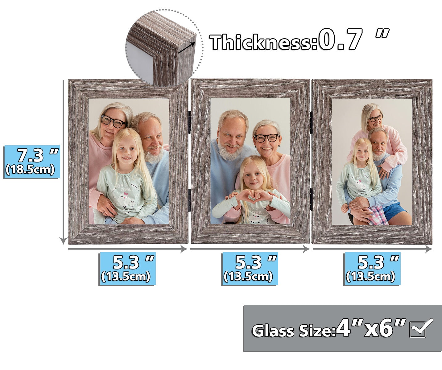 Clearance 4x6 Three Picture Frame (8 Pcs per Box)