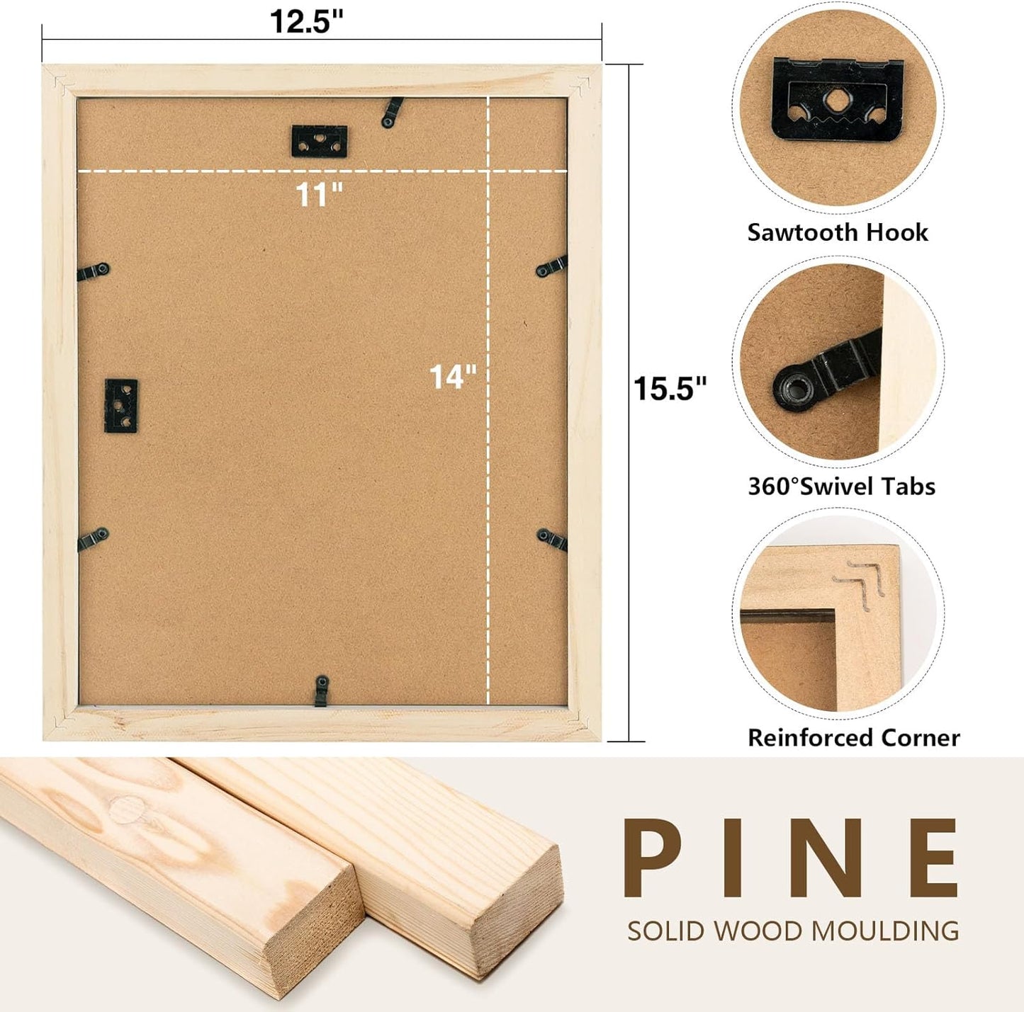 Clearance 11x14 White Wood Frame for 8x10 Picture (10 Pcs per Box)