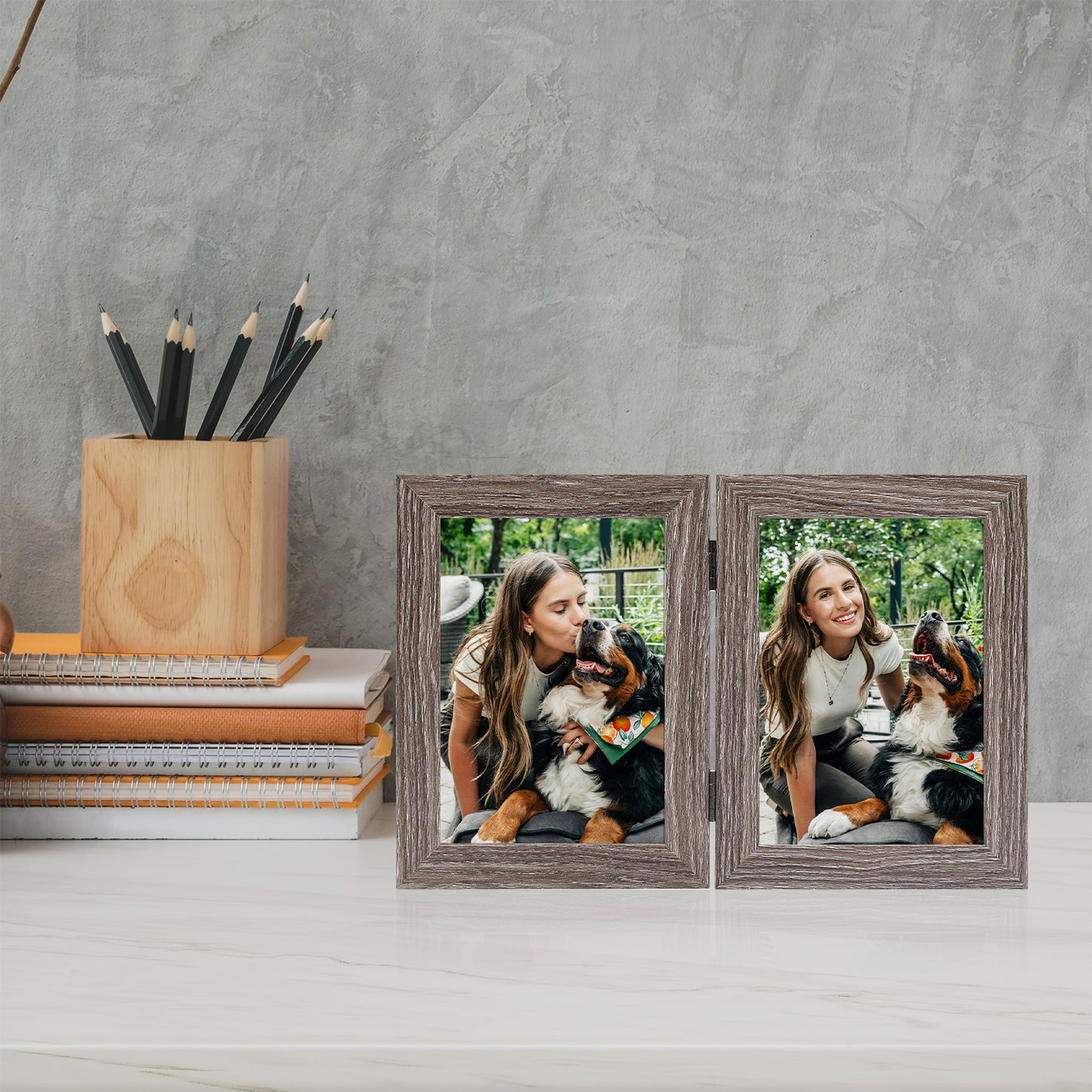 Clearance 5x7 Double Picture Frame Grey (10 Pcs Per Box)