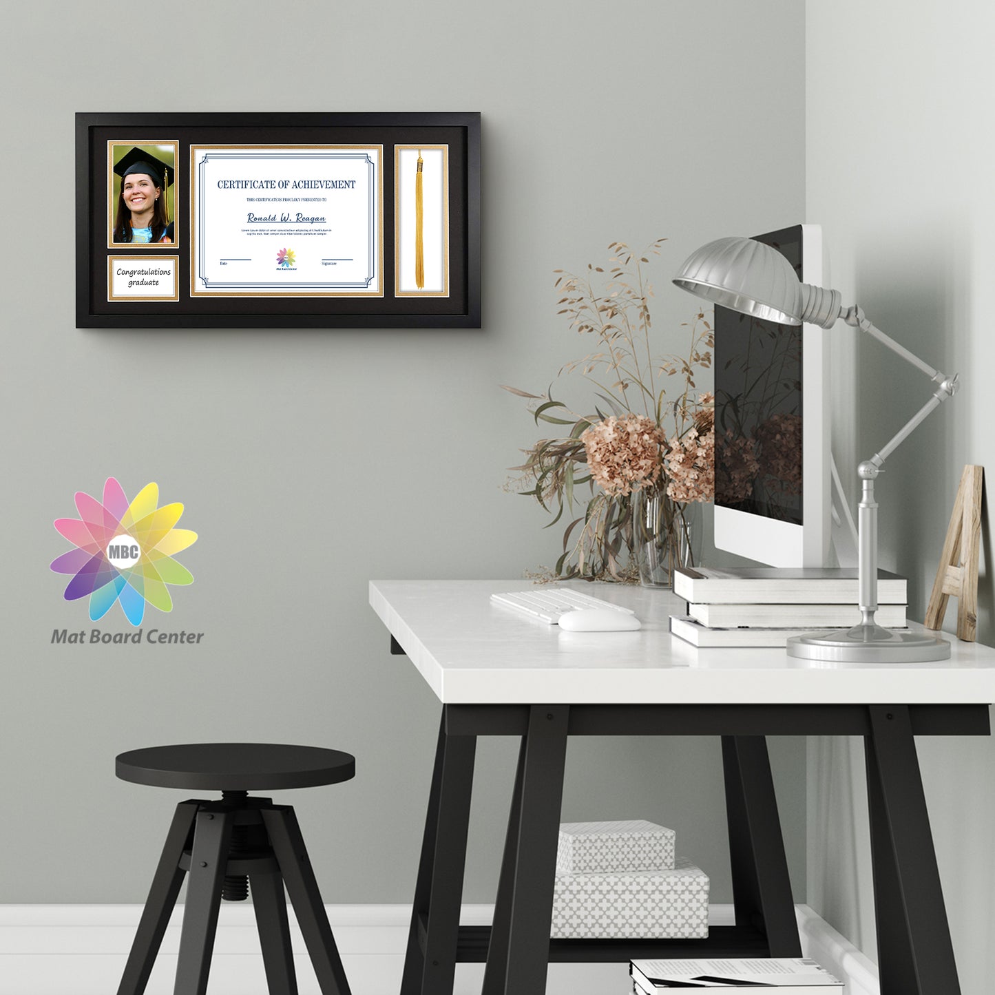 11x22 Frame for 8.5x11 and 4x6 Picture Black Wood, Solid Smooth (6 Pcs per Box)