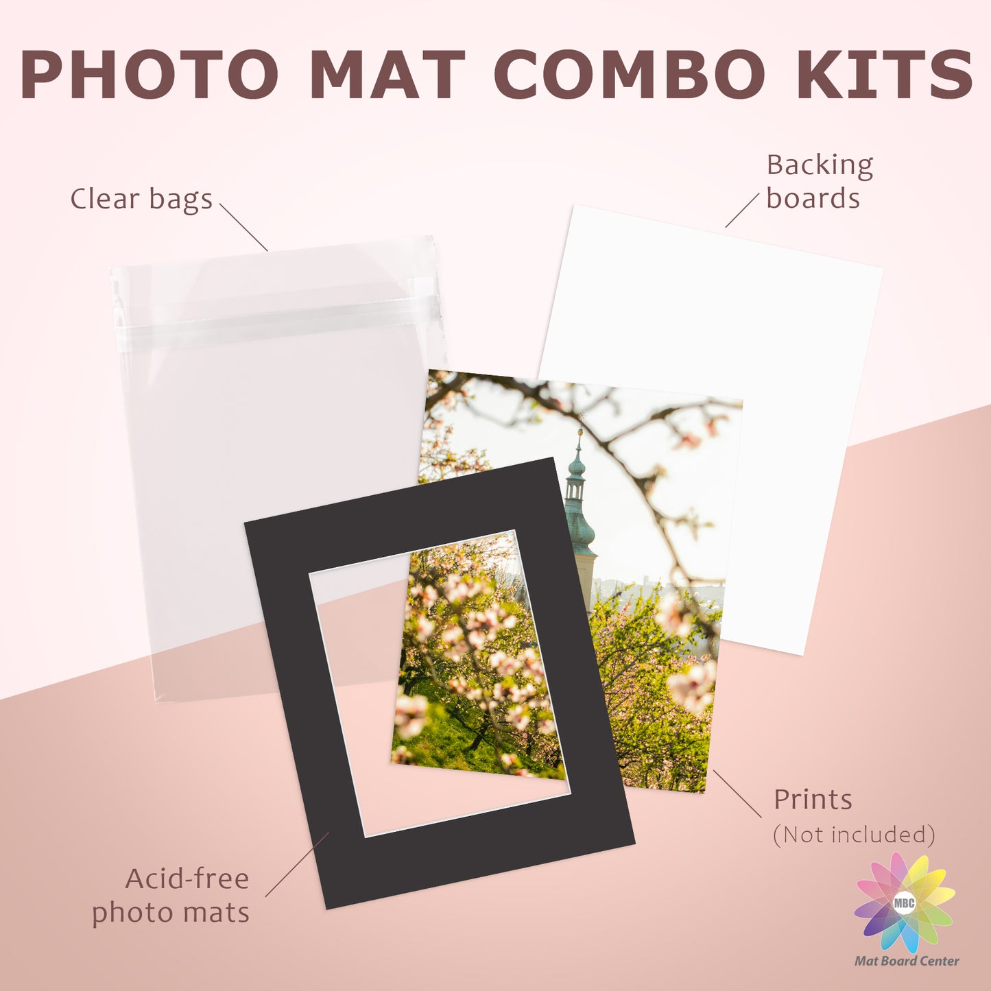 10 Pack 16x20 Whitecore Economy Pre-Cut Mat for 11x14 Photo+ Backing + Bag