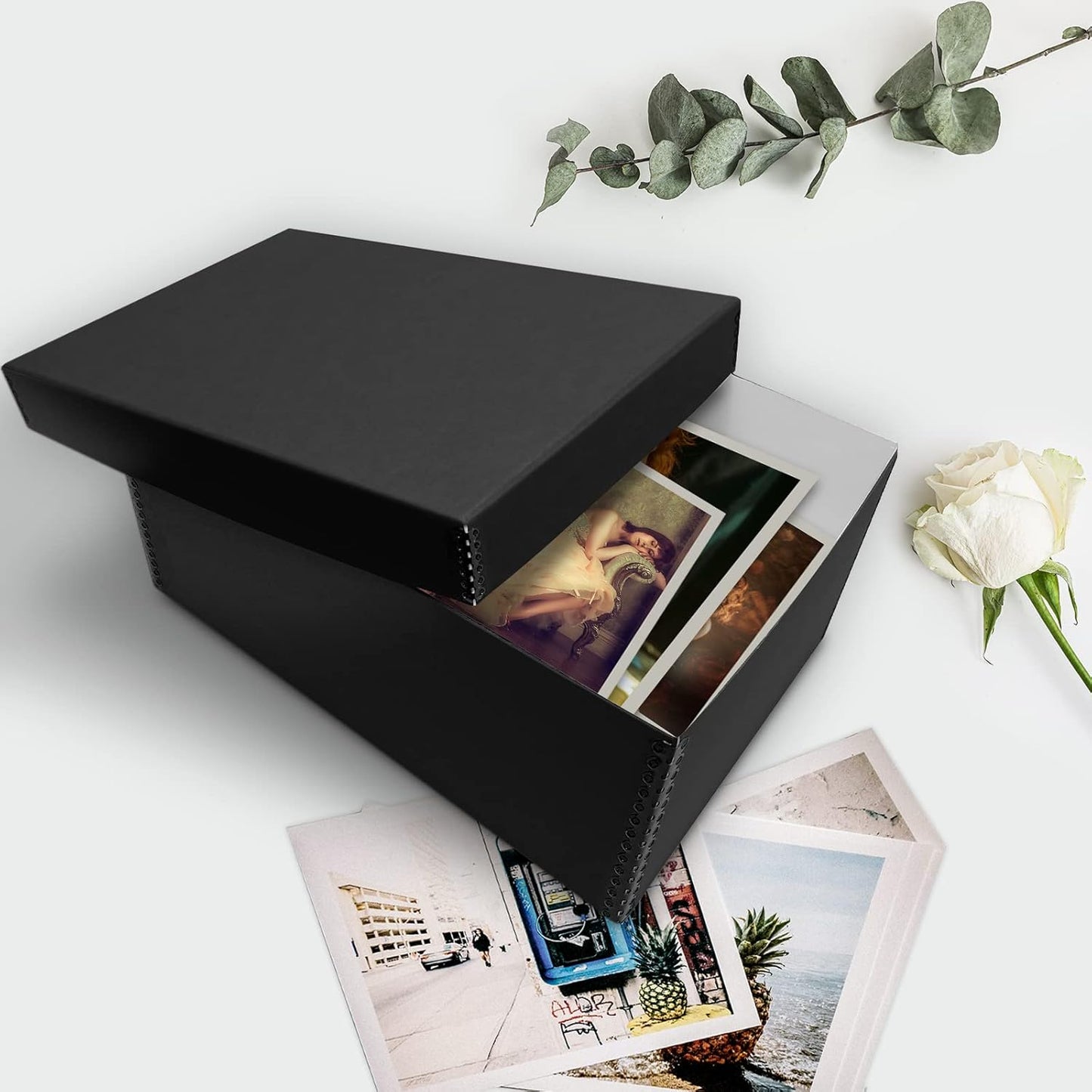 5x8x12 Storage Box with Removable Lid Black