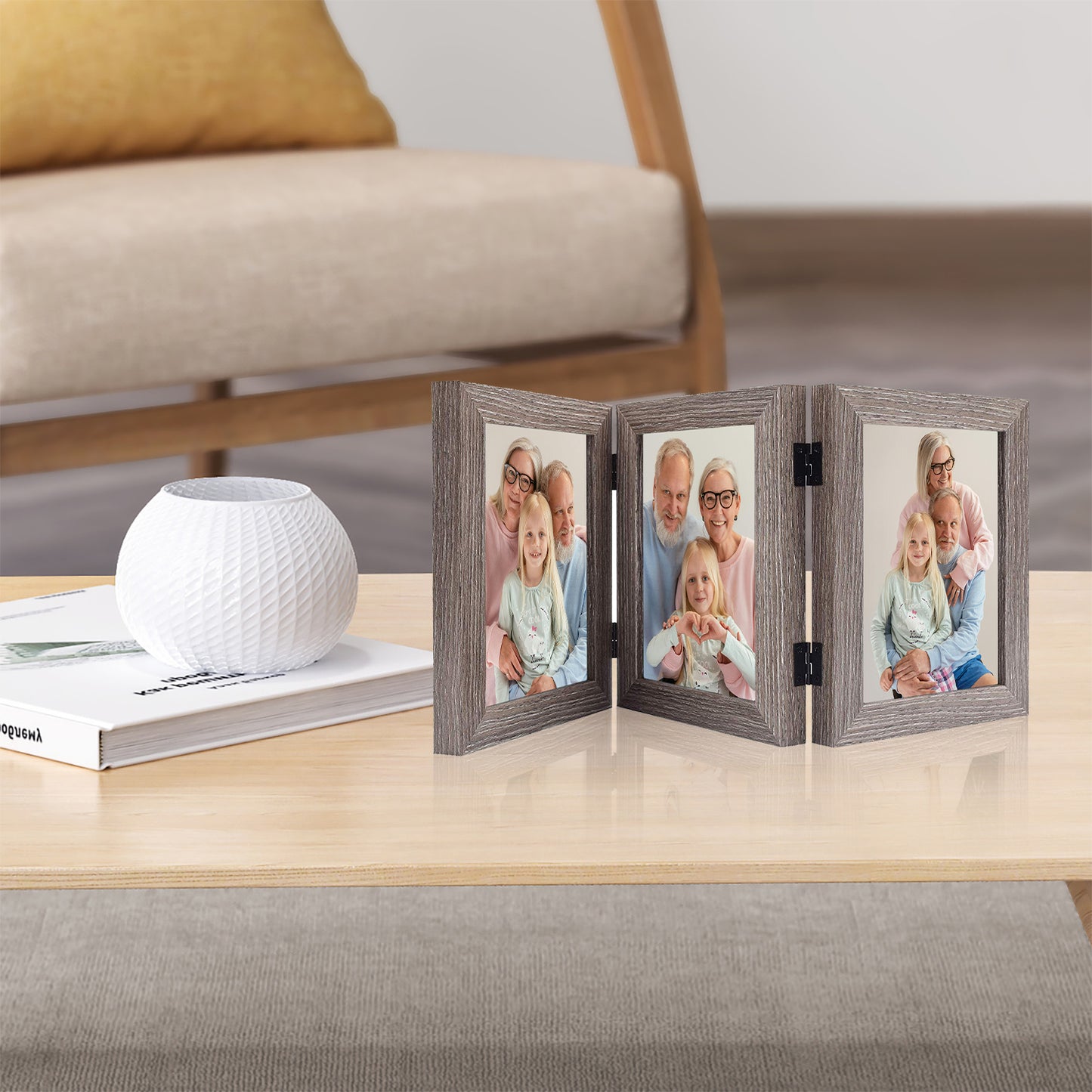 Clearance Grey 5x7 Three Picture Frame Triple Frame (8 Pcs per Box)