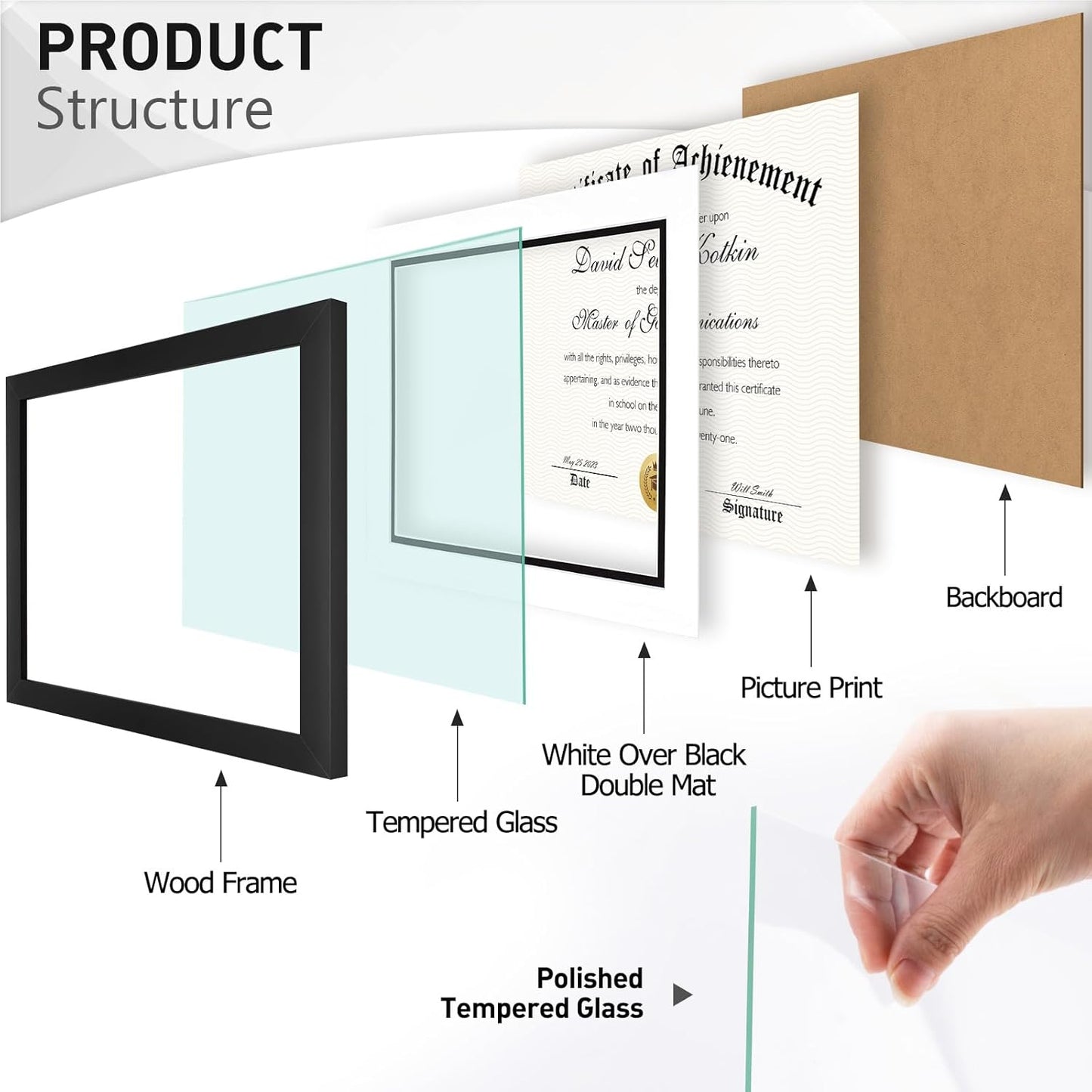 11x14 Wood Frame for 8.5x11 Certificate Diploma Frames (10 Pcs per Box)