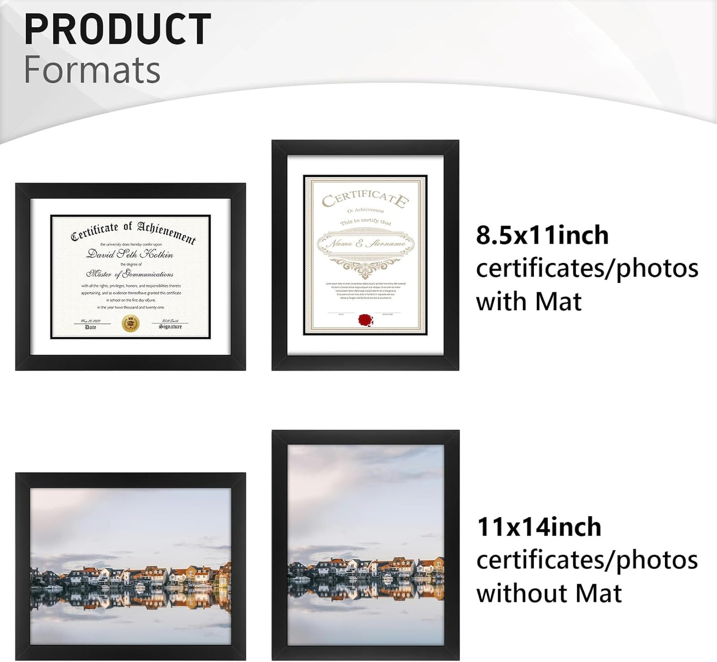 11x14 Wood Frame for 8.5x11 Certificate Diploma Frames (10 Pcs per Box)