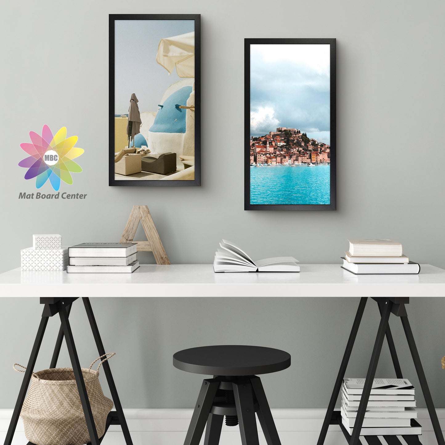 11x22 Frame for 8.5x11 and 4x6 Picture Black Wood, Solid Smooth (6 Pcs per Box)