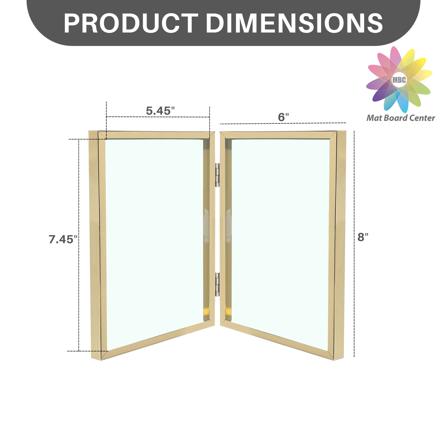 Clearance 6x8 Floating Frame, Double Hinged Metal Frame Displays Any Size Photo up to 6 by 8 (12 Pcs Per Box)