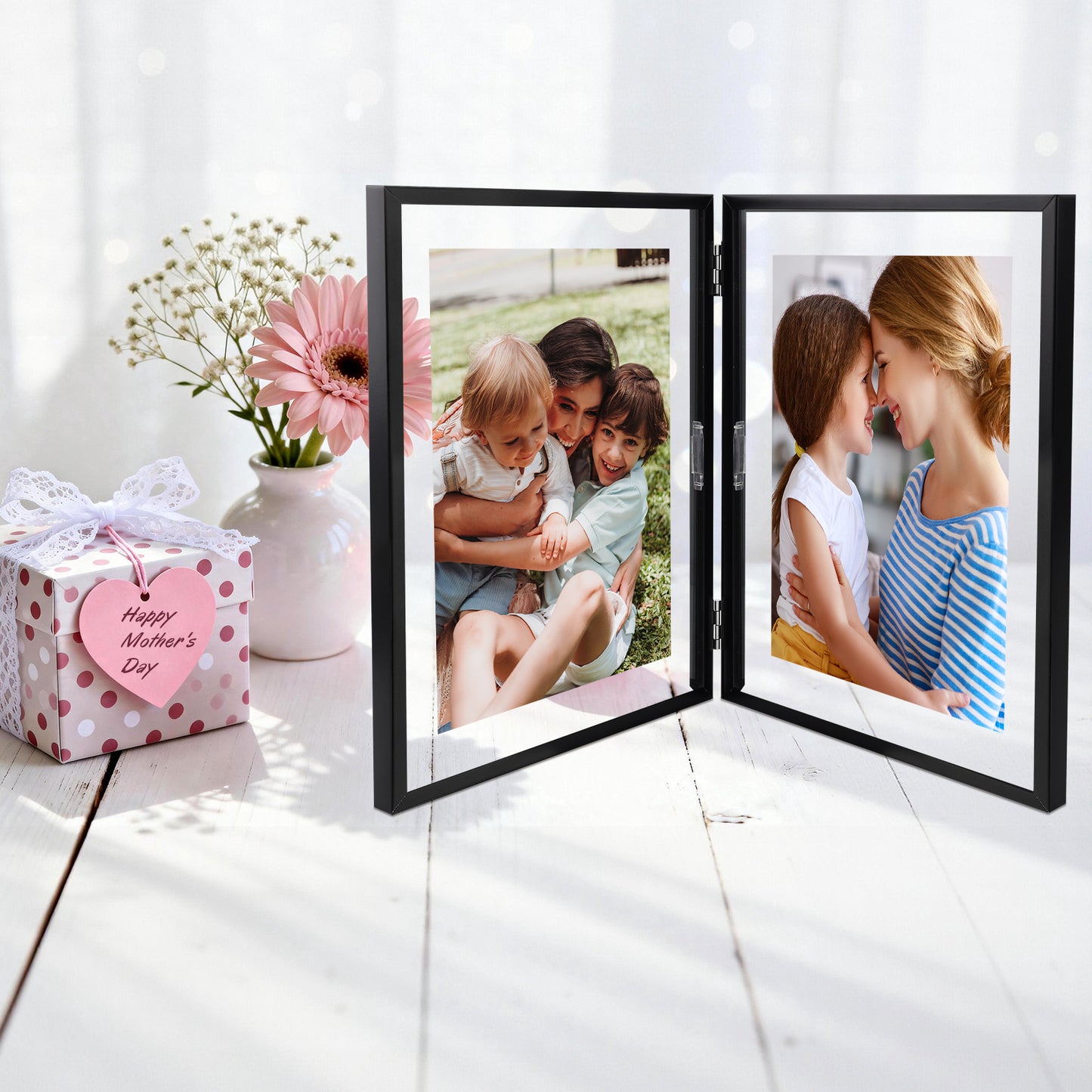 8x10 Floating Frame, Double Hinged Metal Frame Displays Any Size Photo up to 8 by 10 (12 Pcs Per Box)