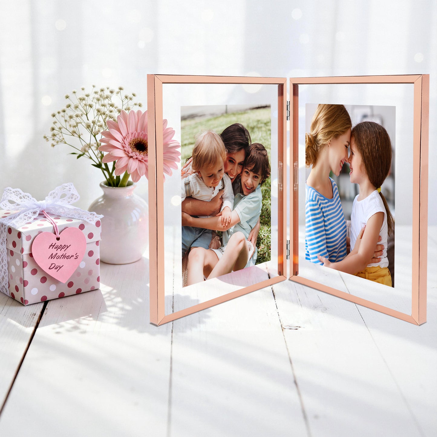 8x10 Floating Frame, Double Hinged Metal Frame Displays Any Size Photo up to 8 by 10 (12 Pcs Per Box)