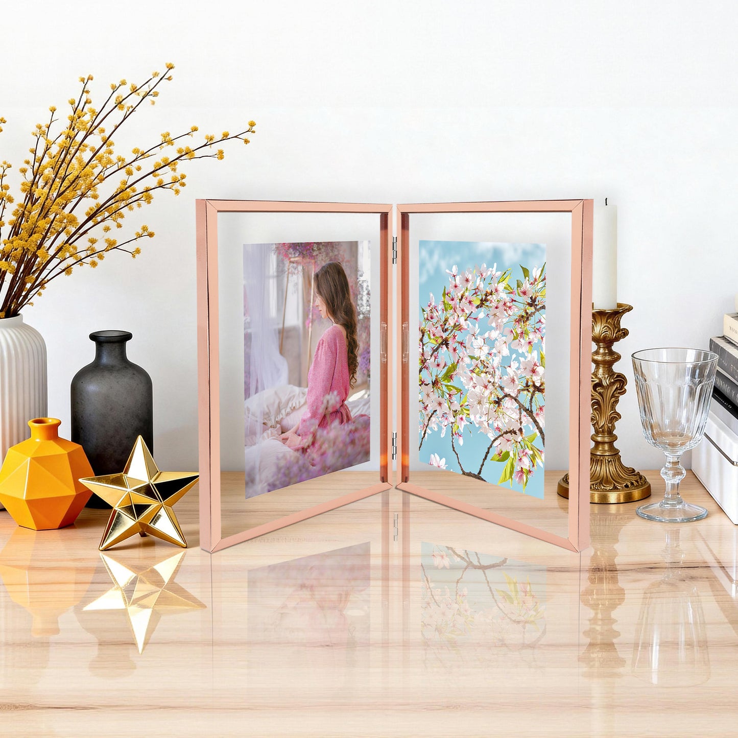 8x10 Floating Frame, Double Hinged Metal Frame Displays Any Size Photo up to 8 by 10 (12 Pcs Per Box)