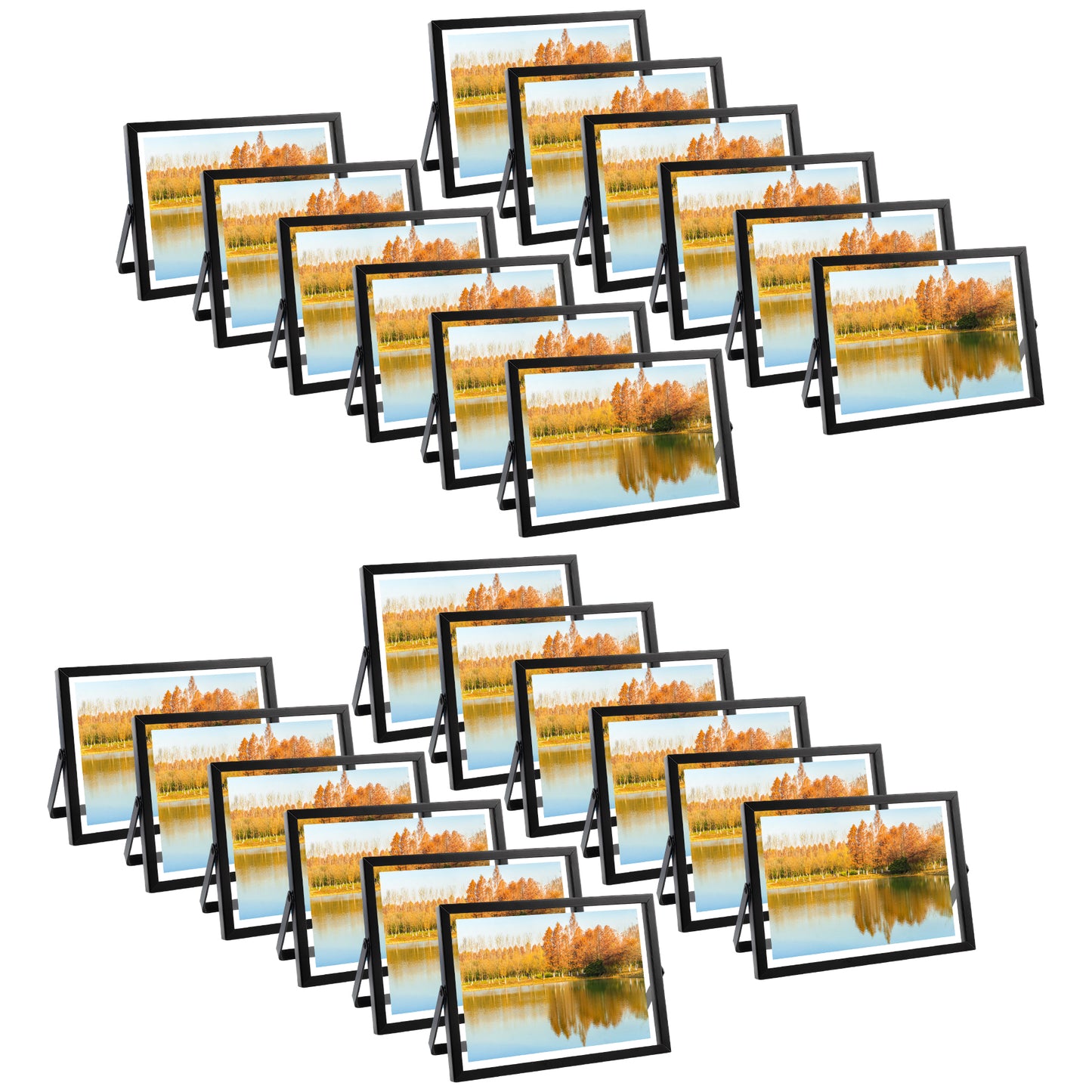 7x5 Floating Frame Displays Any Size Photo up to 7 by 5 (24 Pcs Per Box) Black
