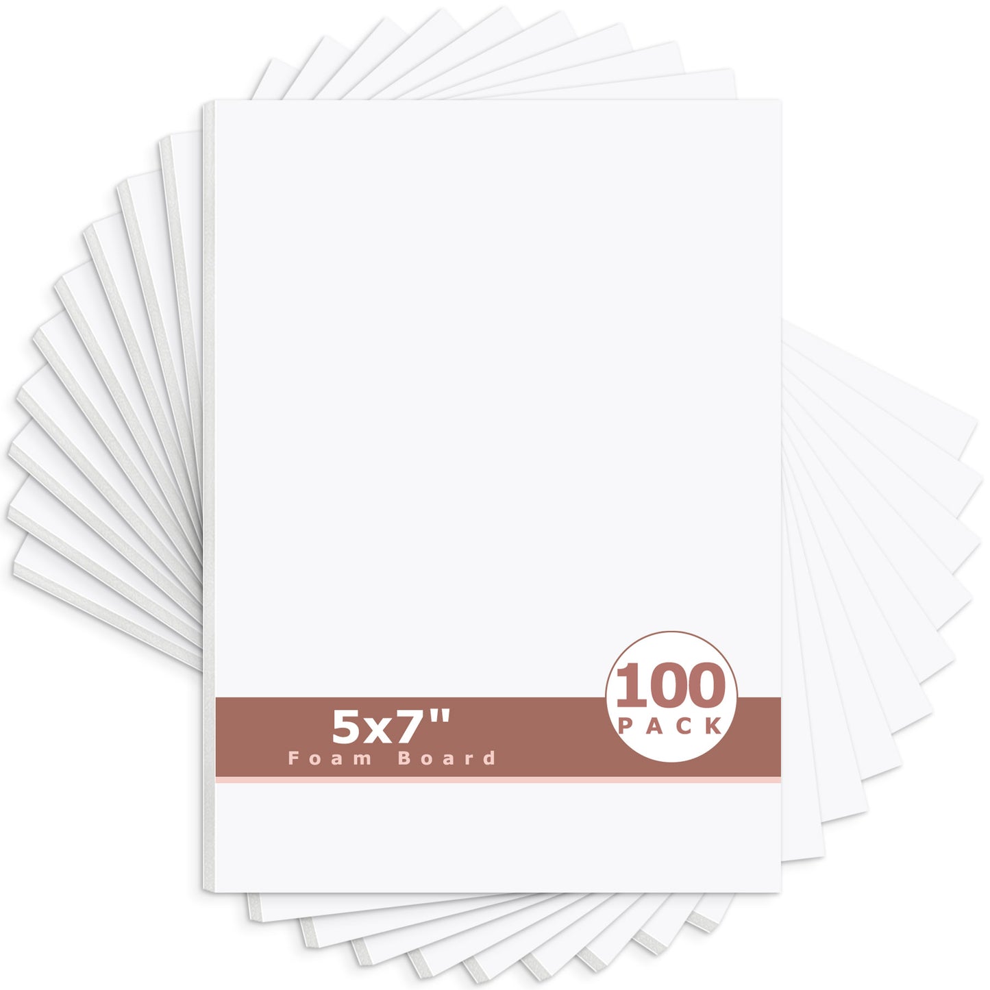 Mat Board Center, White Foam Board 1/8 inch Thick-Pack of 100 5x7