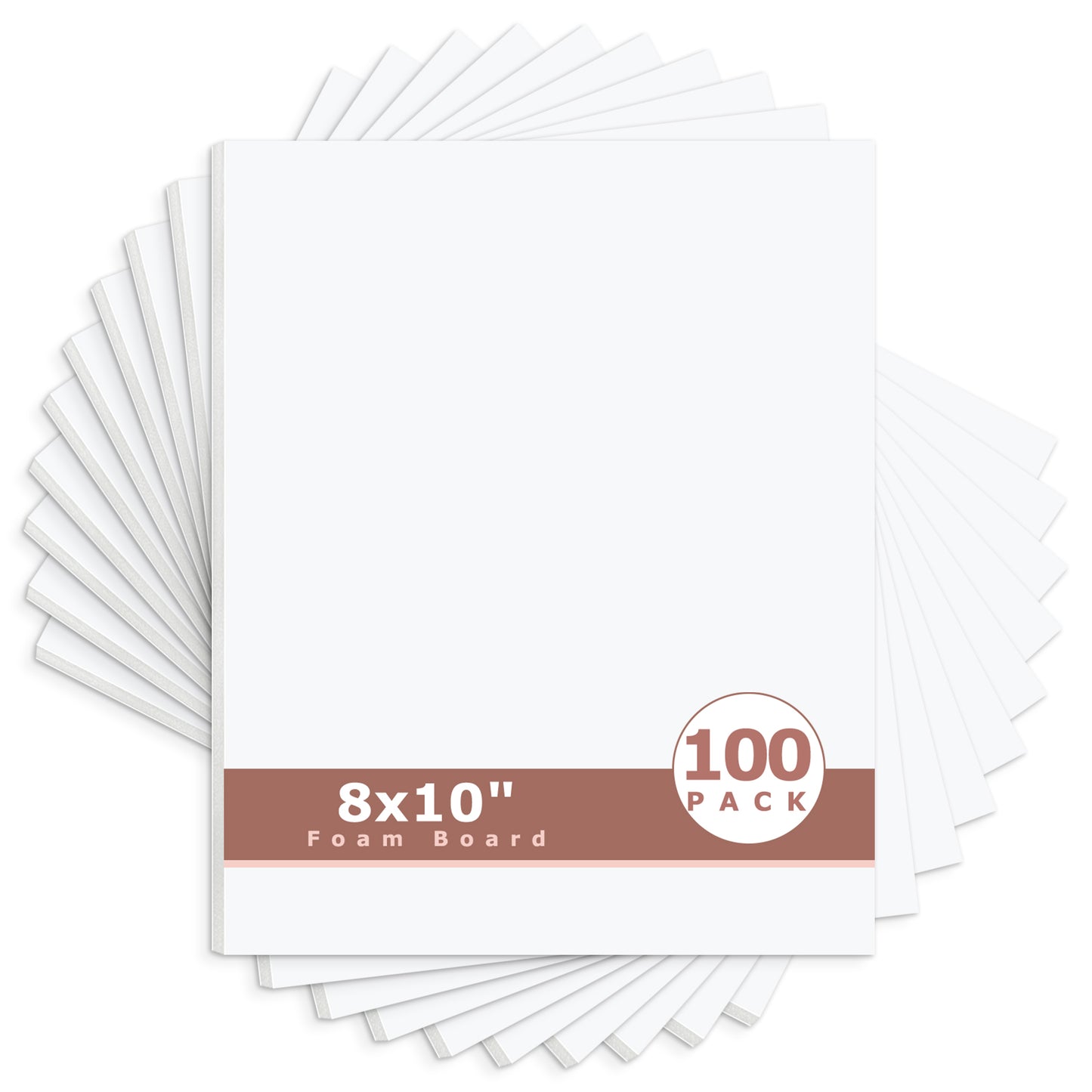 Mat Board Center, White Foam Board 1/8 inch Thick-Pack of 100 8x10