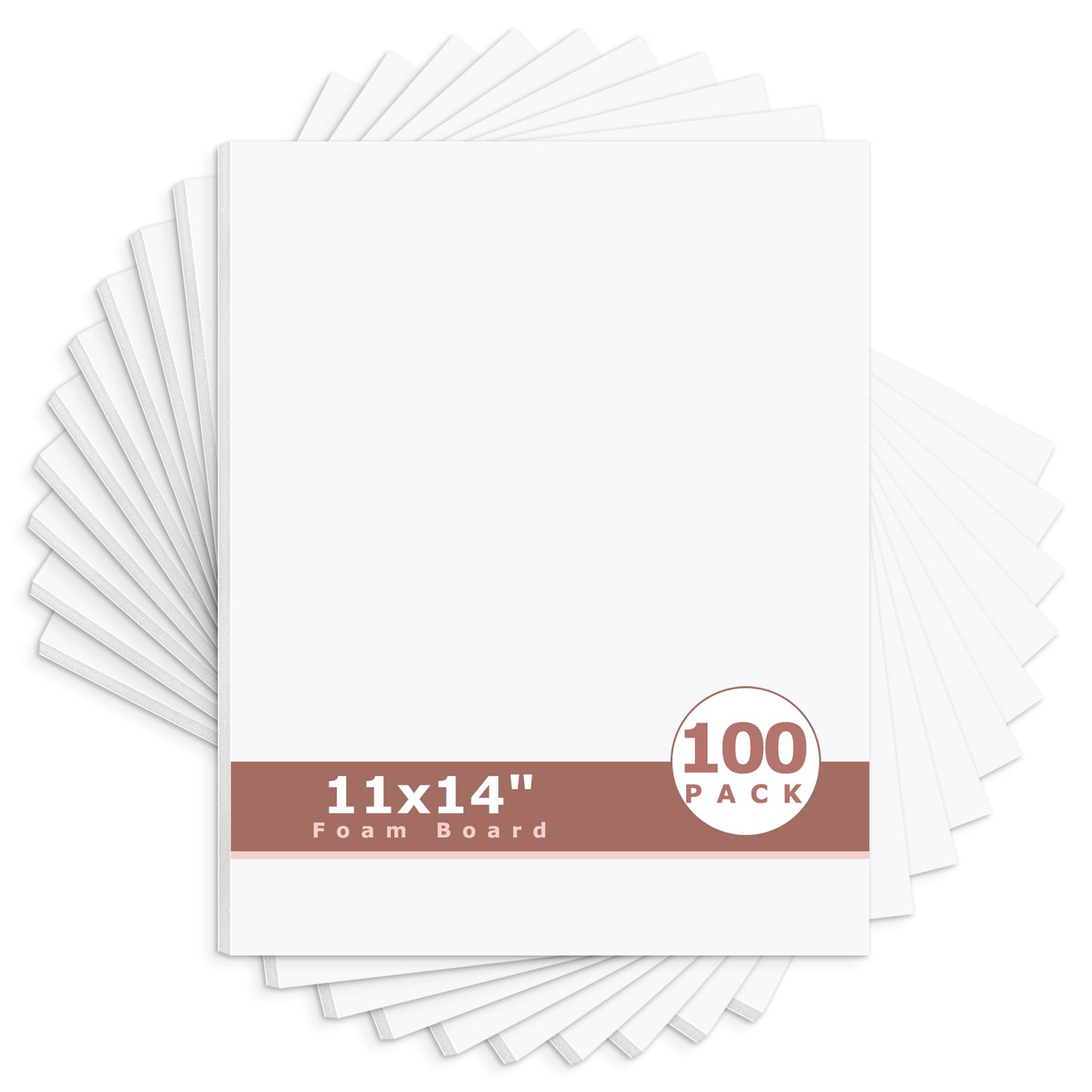 Mat Board Center, White Foam Board 1/8 inch Thick-Pack of 100 11x14