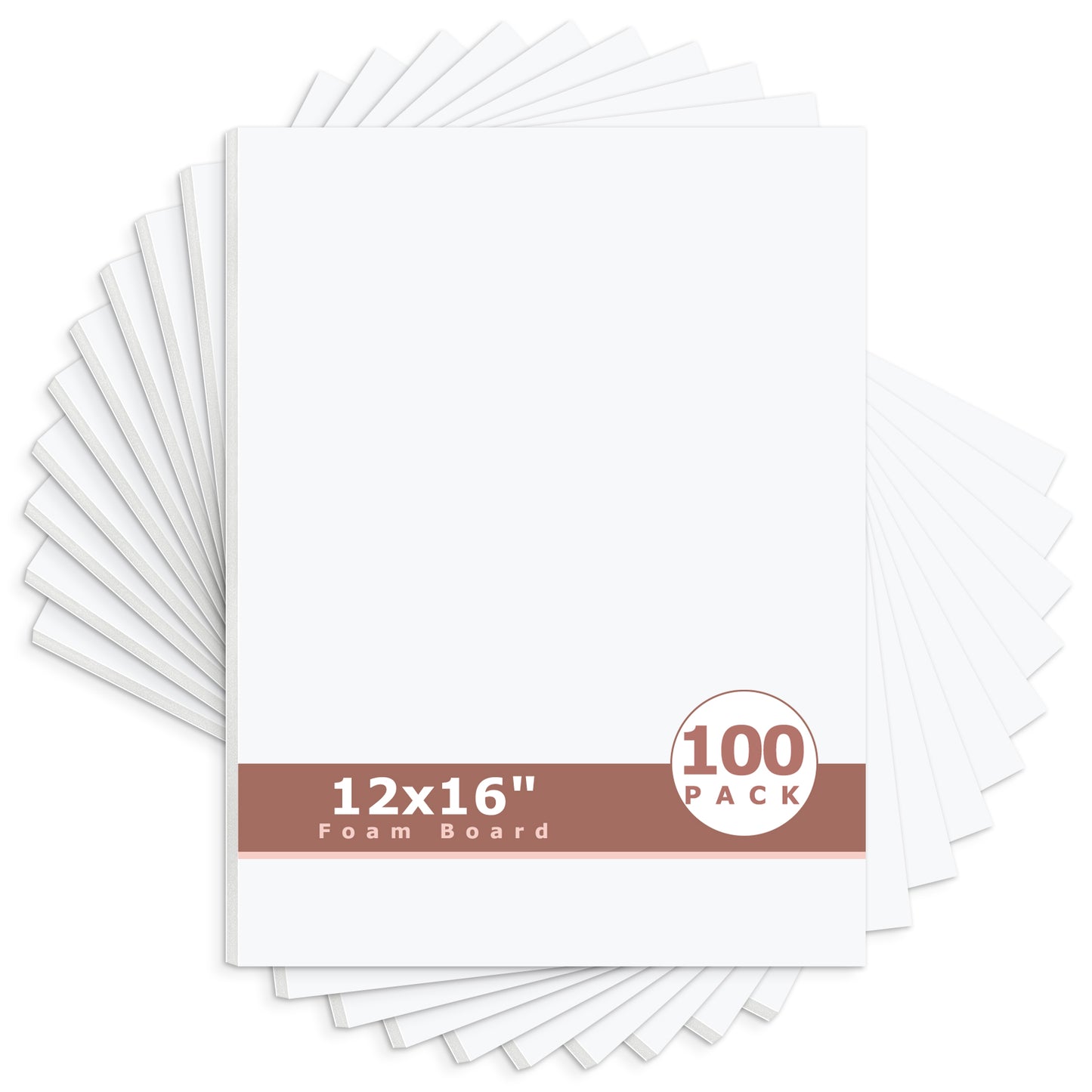 Mat Board Center, White Foam Board 1/8 inch Thick-Pack of 100 12x16