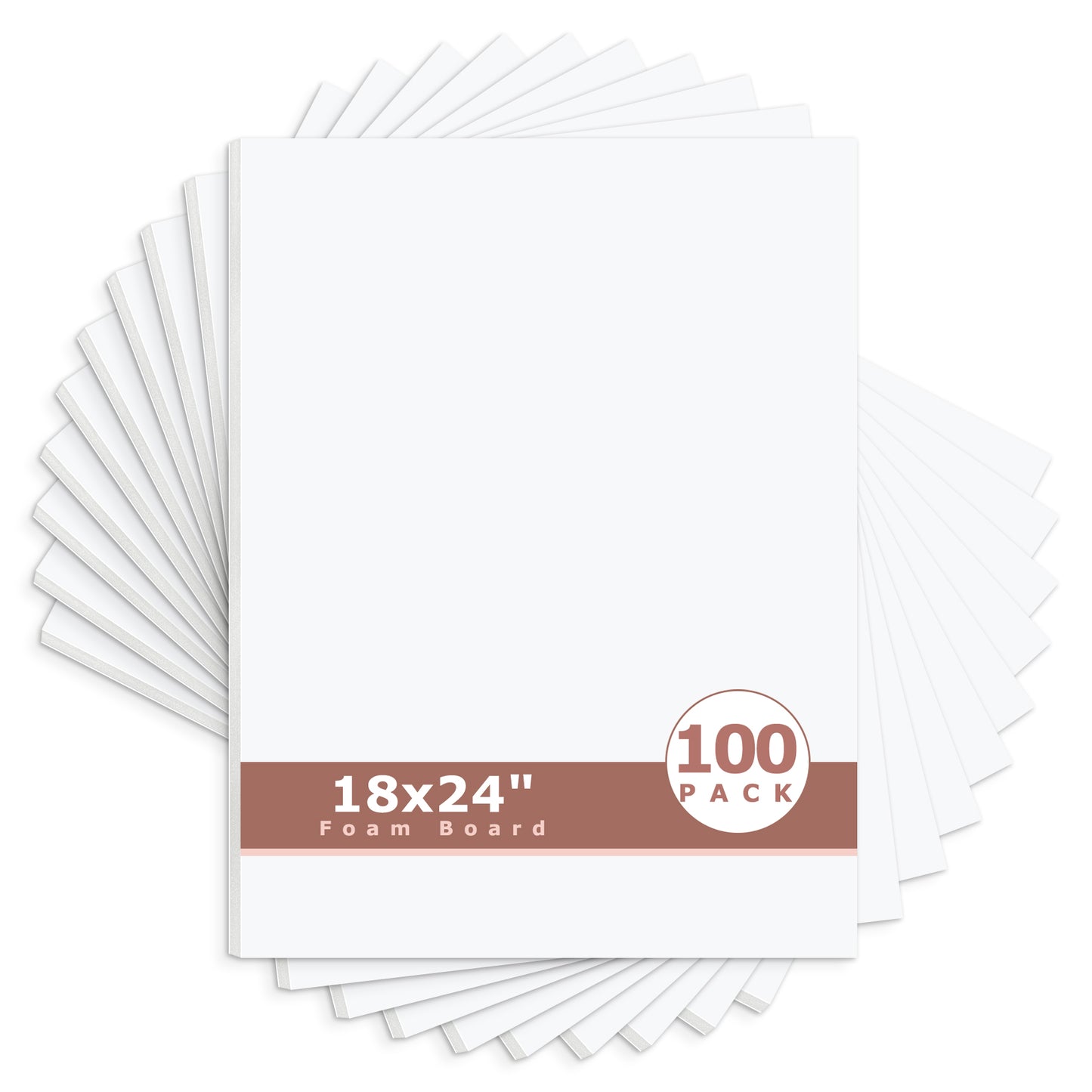 Mat Board Center, White Foam Board 1/8 inch Thick-Pack of 100 18x24