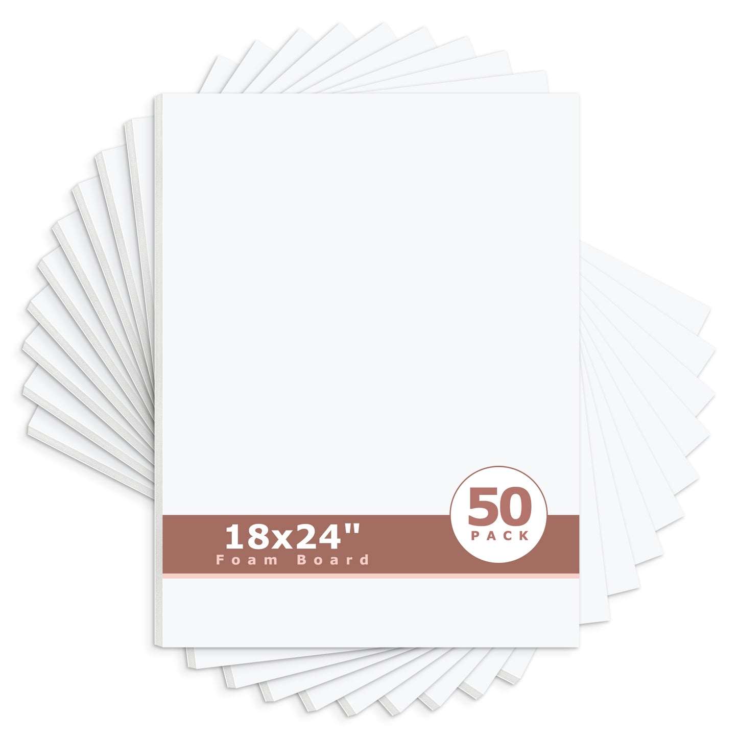 Mat Board Center, White Foam Board 1/8 inch Thick-Pack of 50 18x24