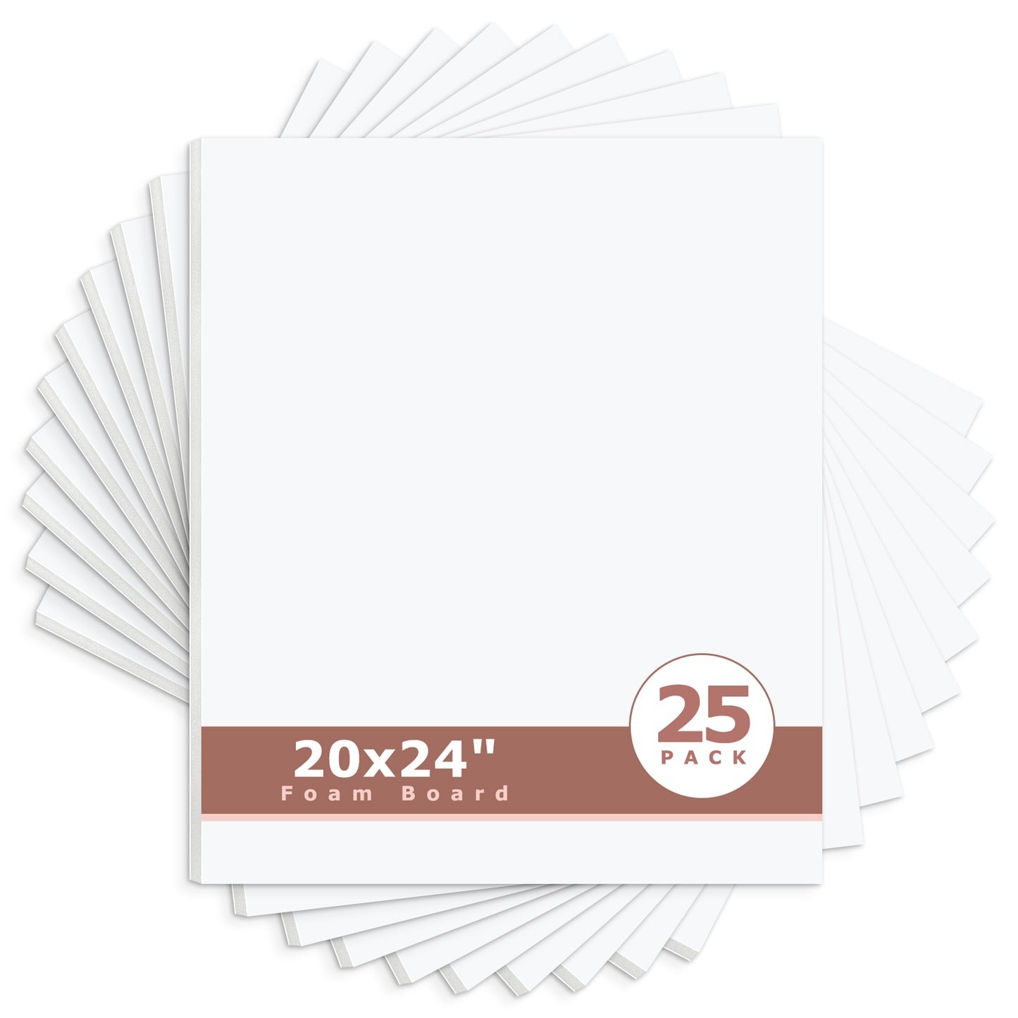 Mat Board Center, White Foam Board 1/8 inch Thick-Pack of 25 20x24