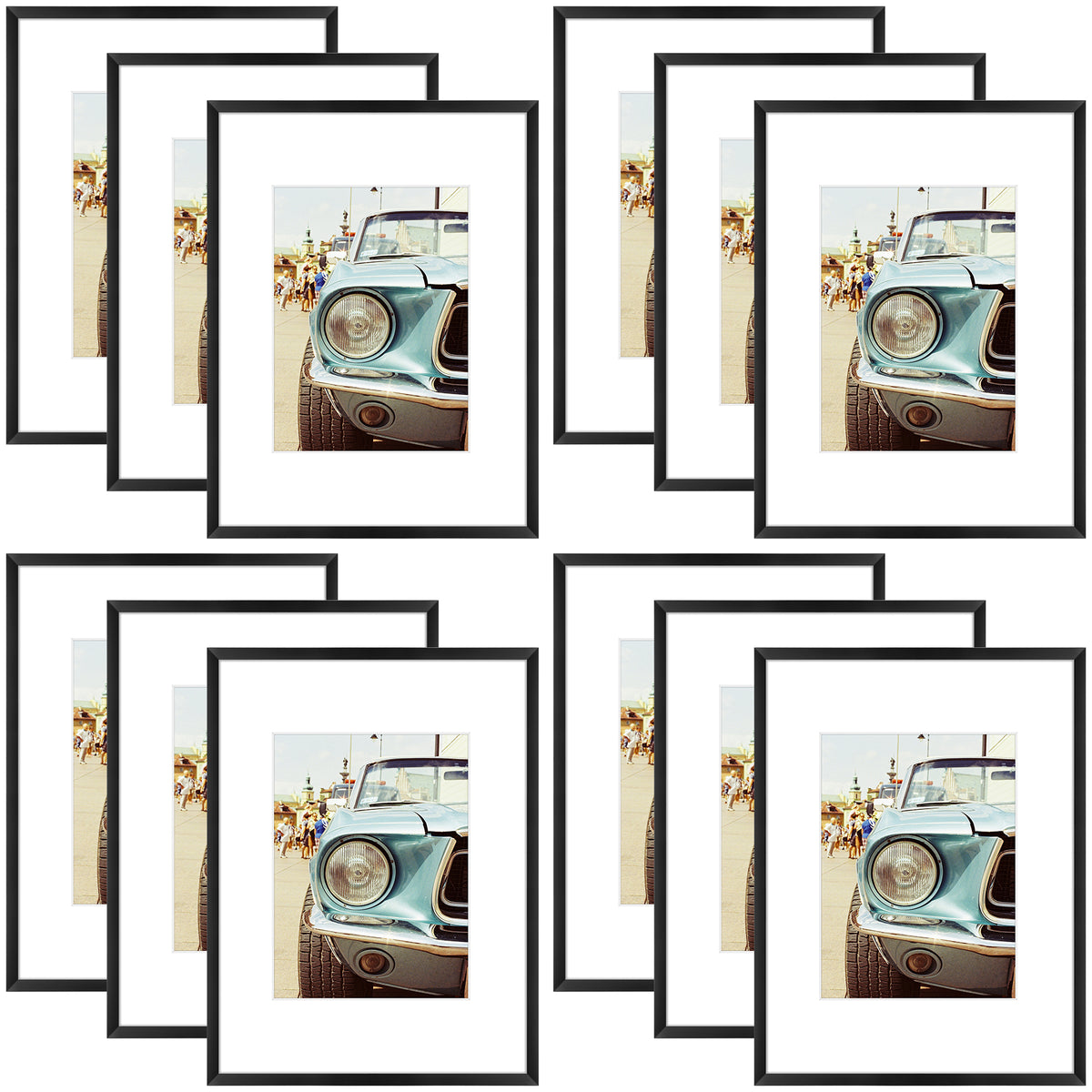 9x12 Aluminum Frame with White Mat for 6x8 Photo (12 Pcs Per Box)