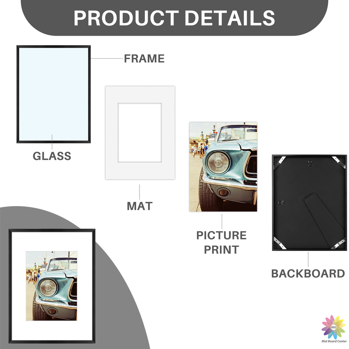 9x12 Aluminum Frame with White Mat for 6x8 Photo (12 Pcs Per Box)