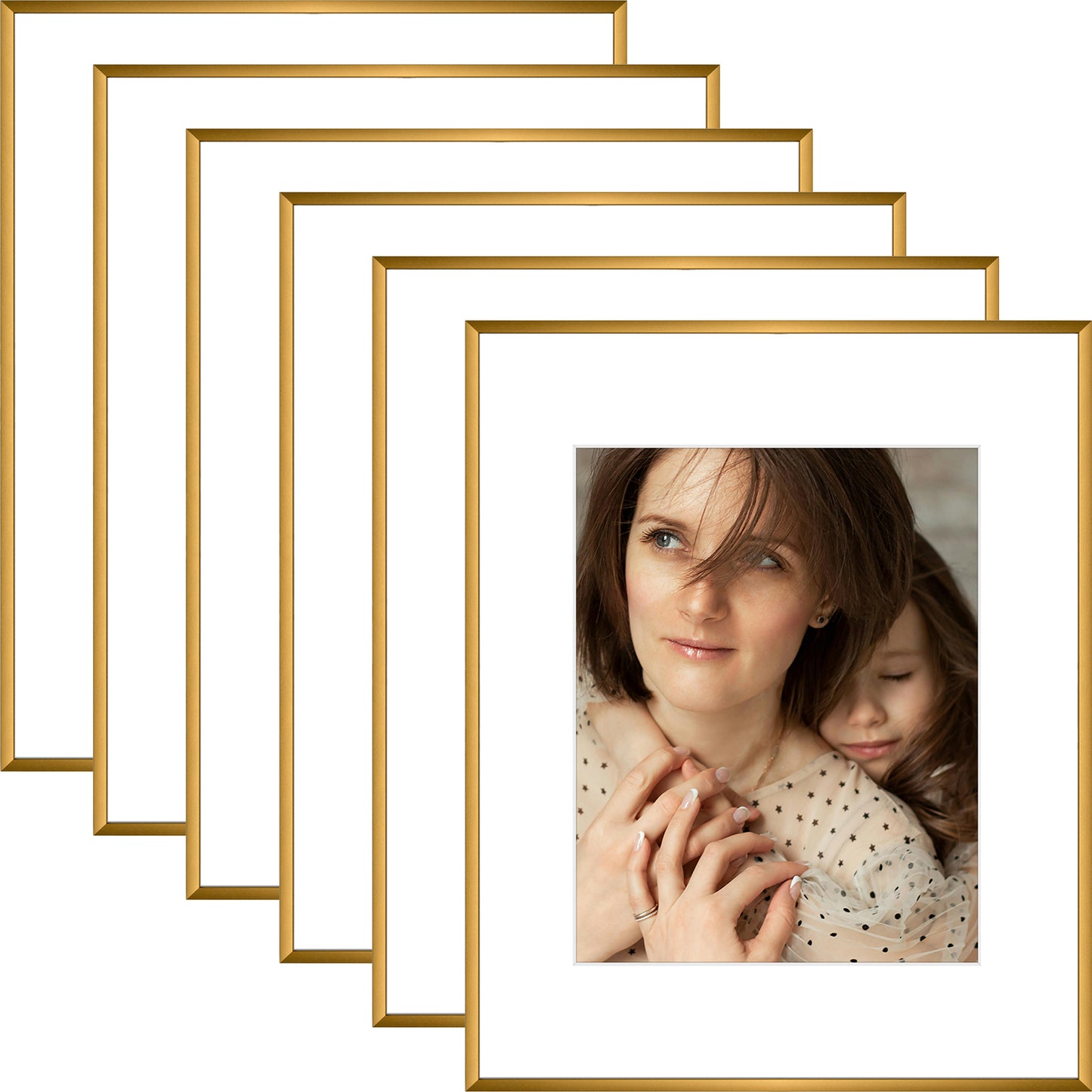 16x20 Metal Picture Frame for 11x14 Picture with White Mat and Real Glass 6 Pack Bronze