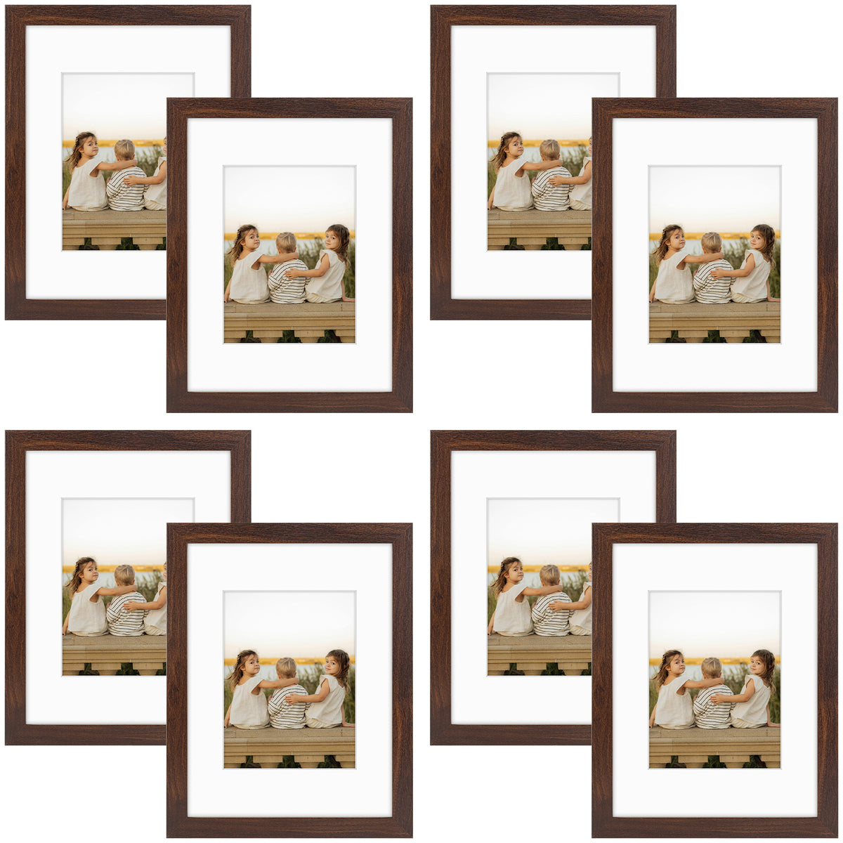 9x12 Picture Frame with White Mat for 6x8 Photo (8 Pcs Per Box)