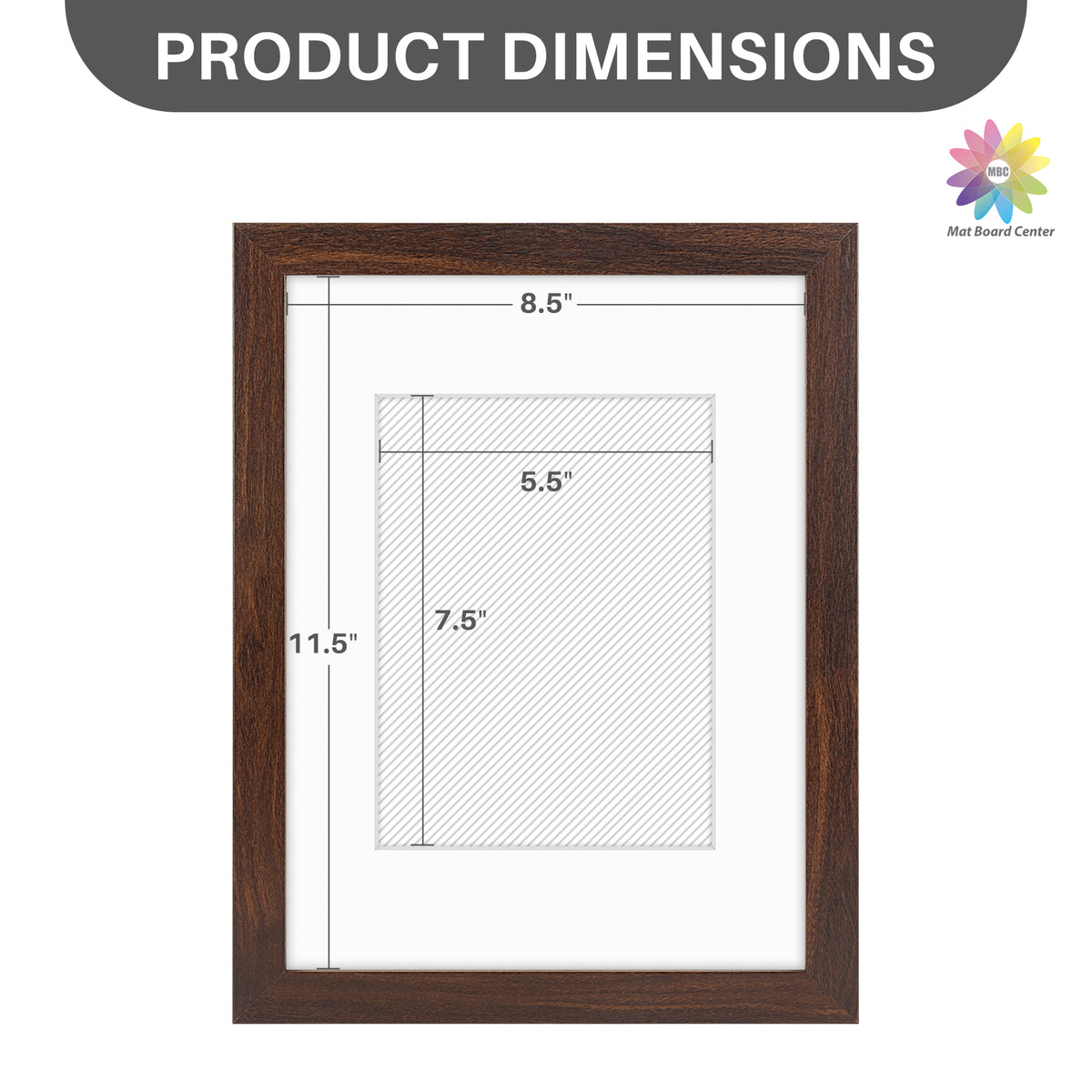 9x12 Picture Frame with White Mat for 6x8 Photo (8 Pcs Per Box)