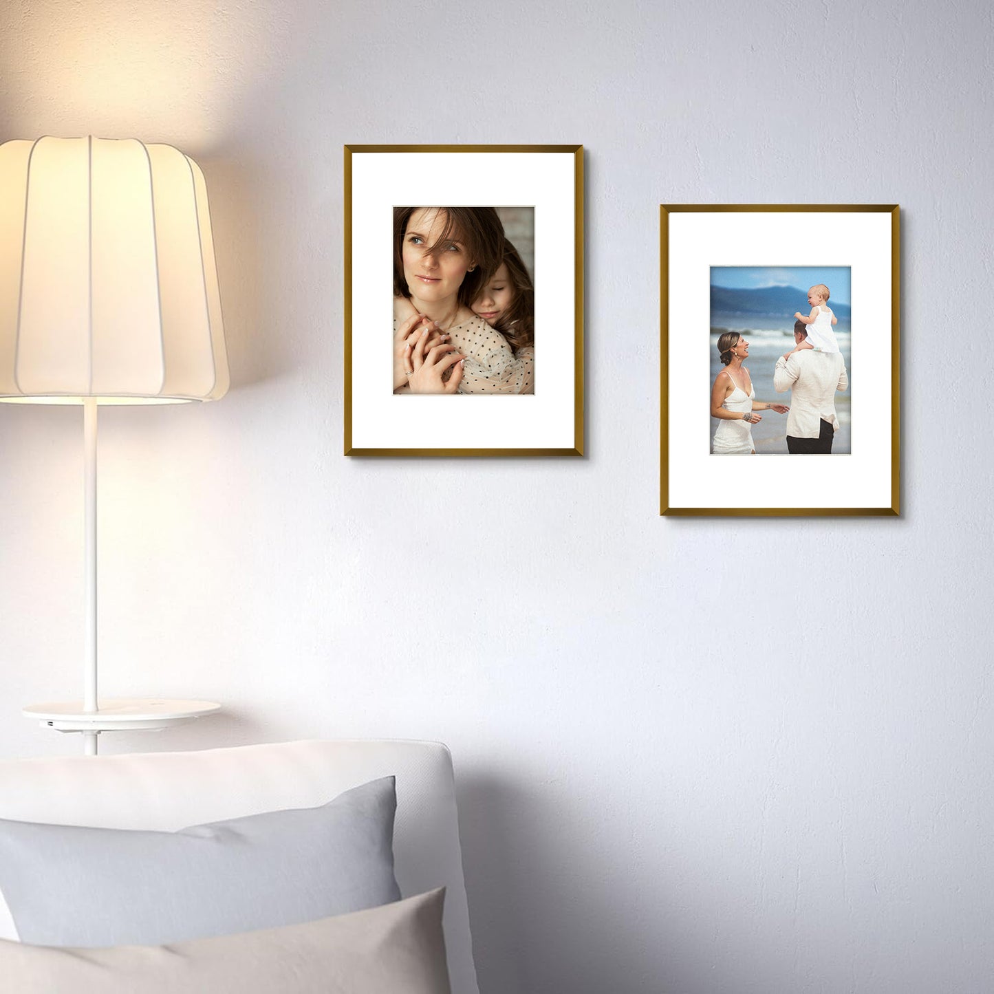 9x12 Metal Picture Frame for 6x8 Photo with White Mat and Real Glass (12 Pcs per Box)