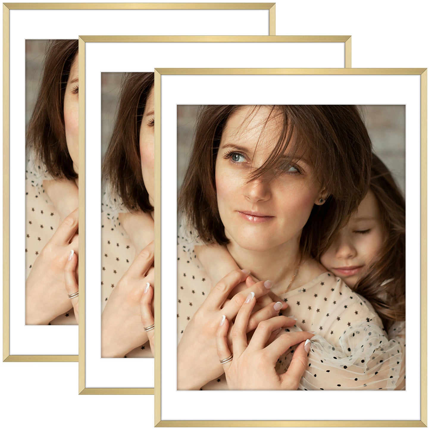 18x24 Metal Picture Frame for 16x20 Photo with White Mat and Real Glass (3 Pcs per Box) Gold