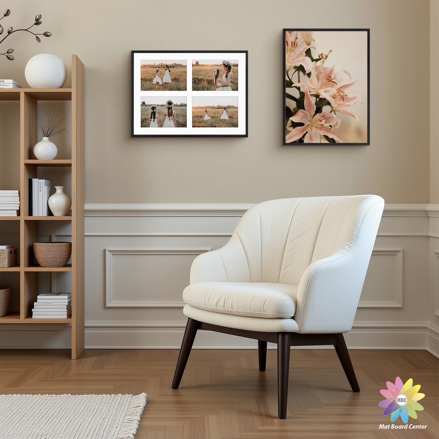 Clearance 12x16 Collage Picture Frame With 4 Openings for 5x7 Photo with White Mat and Real Glass (6 Pcs Per Box)