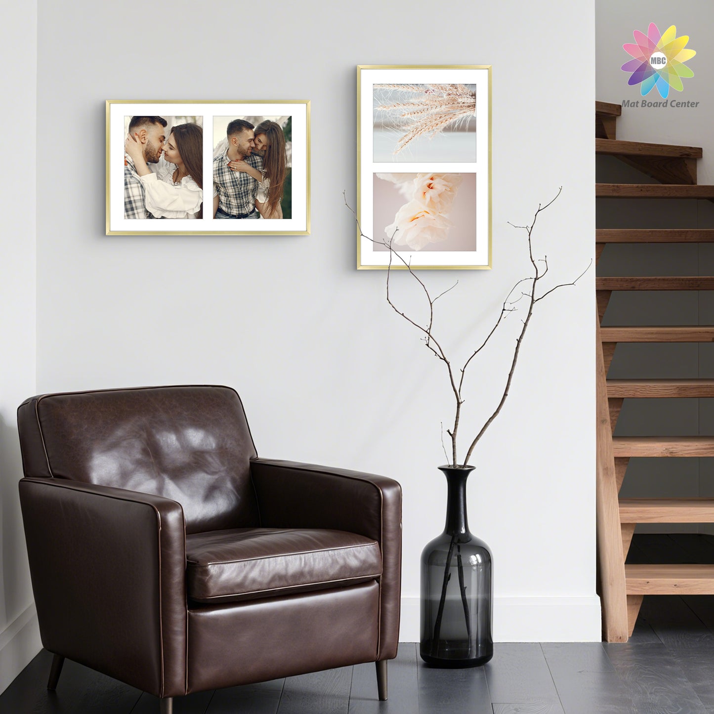 12x19 Collage Picture Frame With White Mat Display Two 8X10 Photo (6 Pcs Per Box)