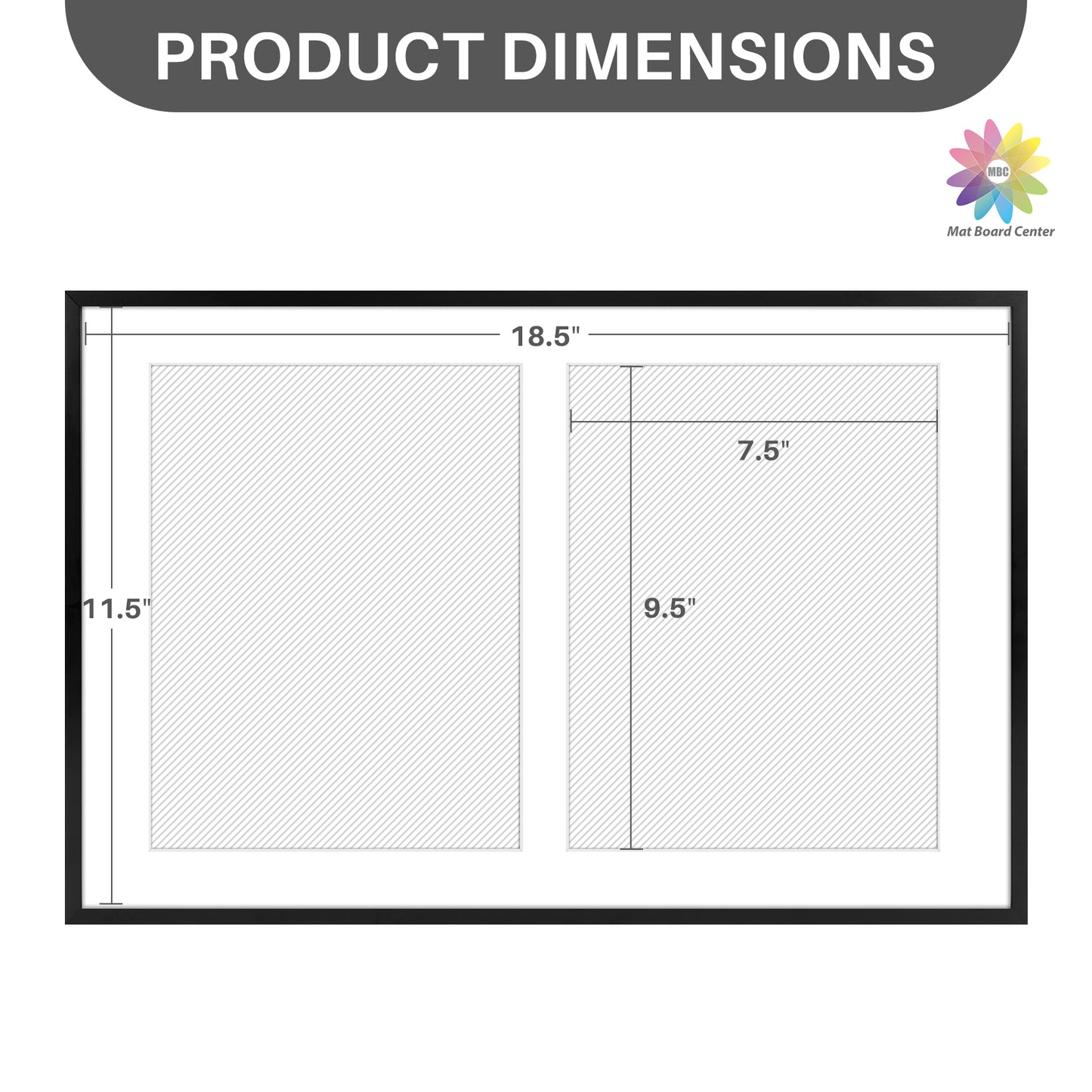12x19 Collage Picture Frame With White Mat Display Two 8X10 Photo (6 Pcs Per Box)
