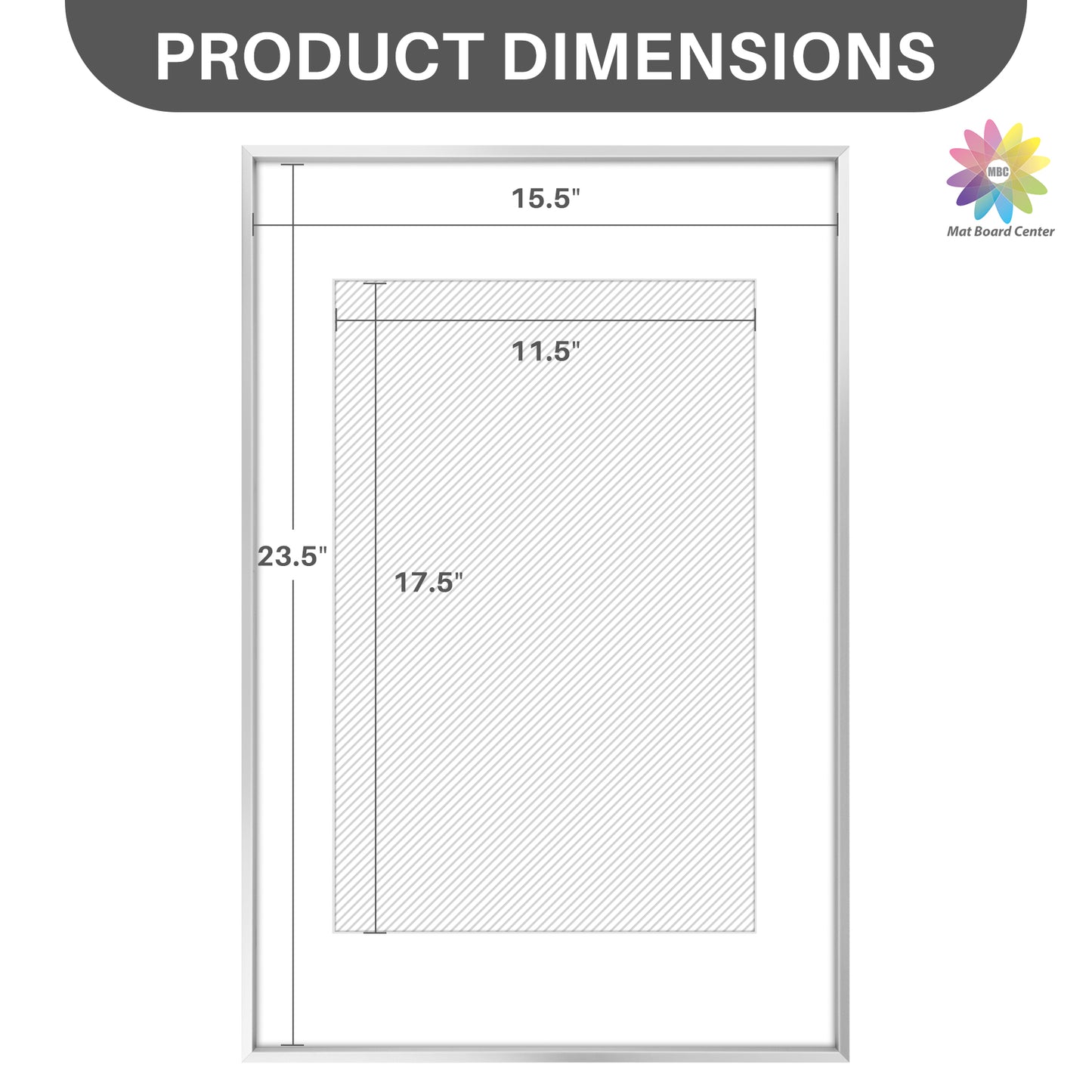 16x24 Aluminum Picture Frame for 12x18 Pictures with Mat (6 Pcs Per Box)