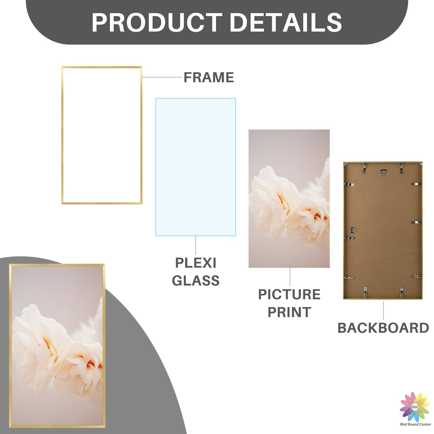 14x24 Poster Frame with Plexiglass (6 Pcs Per Box)