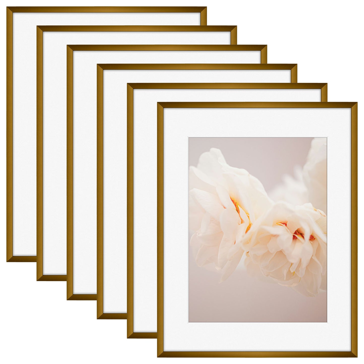 11x14 Aluminum Picture Frame With White Mat For 8.5x11 Photo Bronze(6 Pcs Per Box)