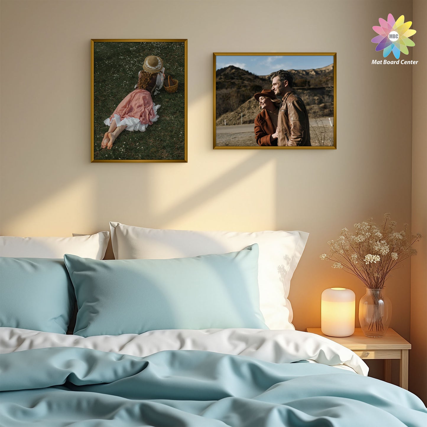 11x14 Aluminum Picture Frame With White Mat For 8.5x11 Photo Bronze(6 Pcs Per Box)