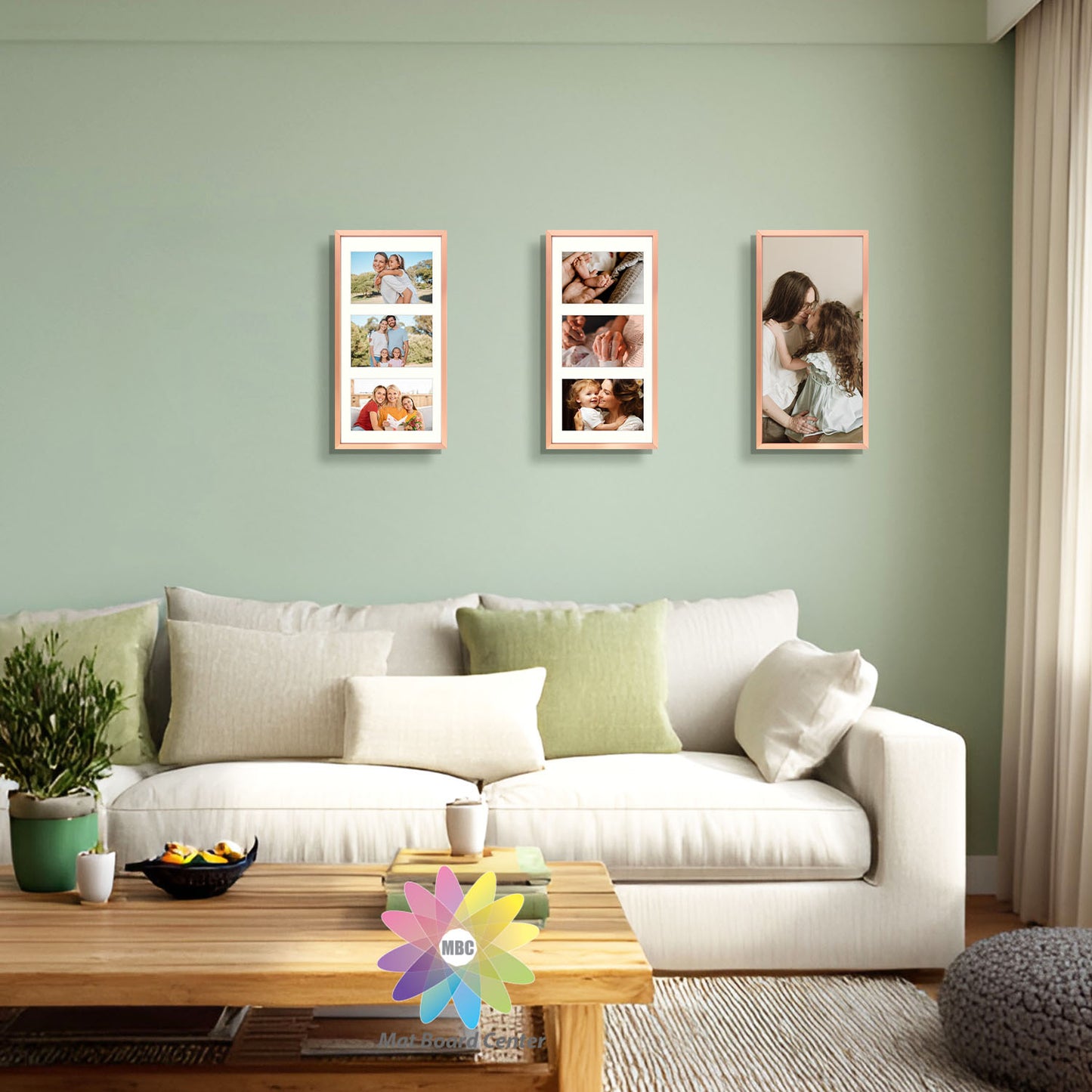 7x14 Aluminum Collage Picture Frame for Three 4x6 Photos